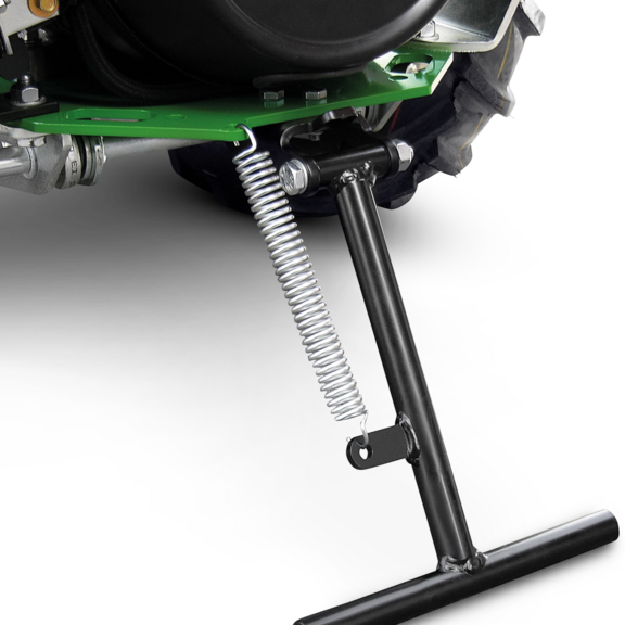 Stützfuß erleichtert das Abstellen der Maschine