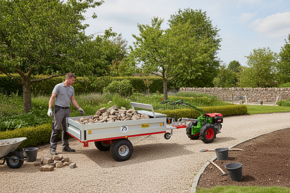 agria 3400 mit Transportanhänger