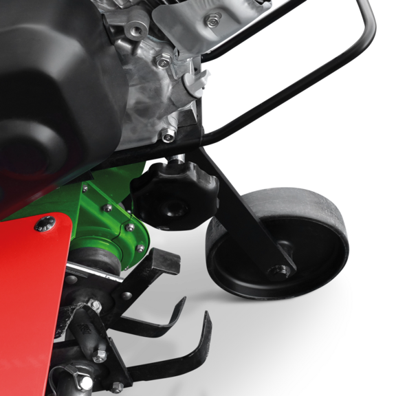 Frontlaufrad und Haltegriff für einfachen Transport Frontlaufrad und Haltegriff für einfachen Transport