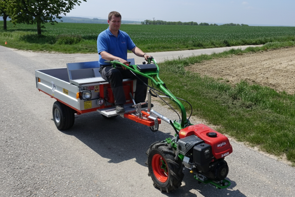agria 3400 mit Transportanhänger