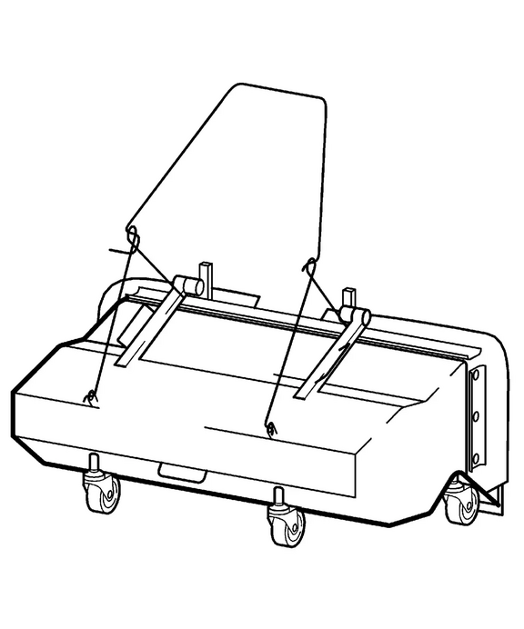 Sammelbehälter 80, Lenkrollen zur exakten Bodenanpassung, Entleerung in angebautem Zustand möglich, zum Anbau an Art. Nr. 2294 011