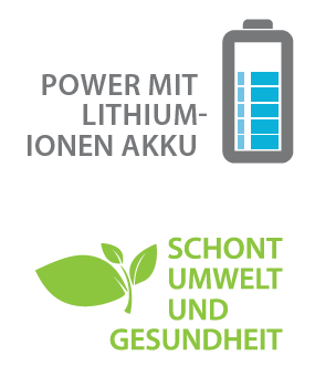 Power mit Lithium-Ionen Akku - Schont Umwelt und Gesundheit