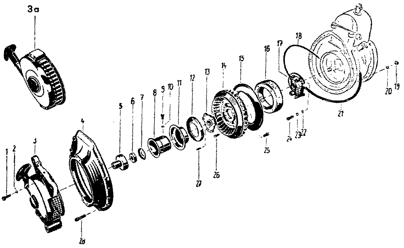 Lüfterseite, Schnellstarter Motor 35 M 5 und 45 M, ab Motor-Nr. 146147, Motor-Typ 35 M 6 und 45 M 6, Motor-Typ 45 M 6 ab Motor-Nr.145734, Motor-Typ 45 M 6 ab Motor-Nr.145734, 35/45 M 5