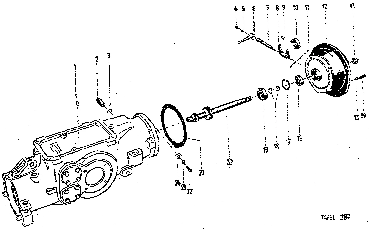 Ritzelwelle, Zwischenflansch Dieselmotor