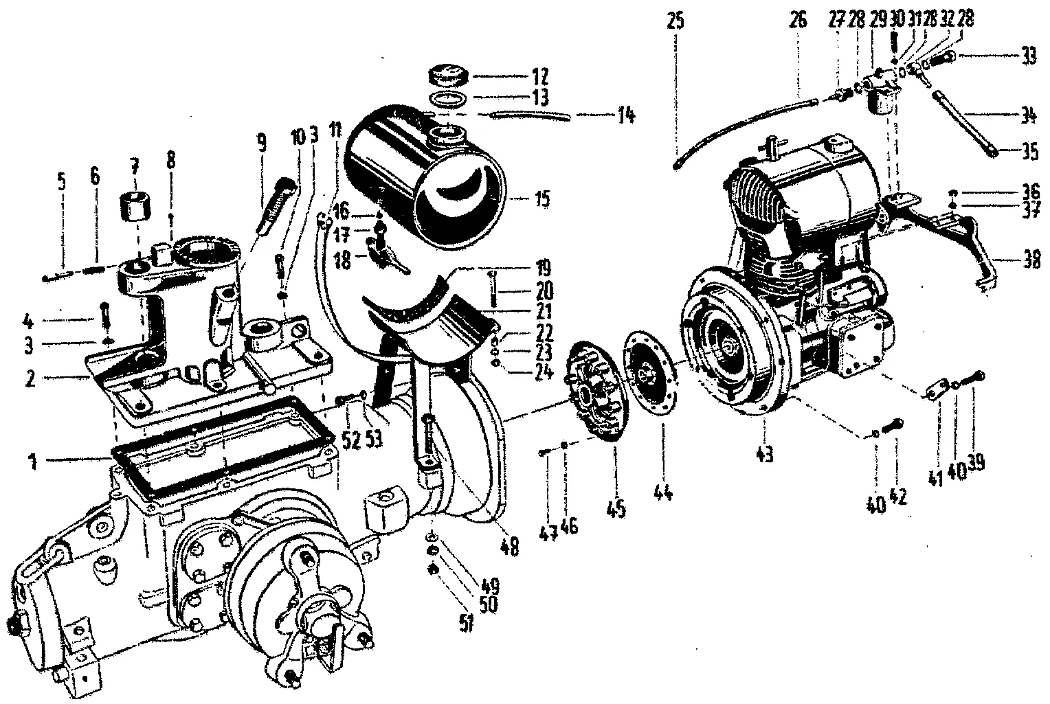 Housing cover, fuel tank, diesel engine