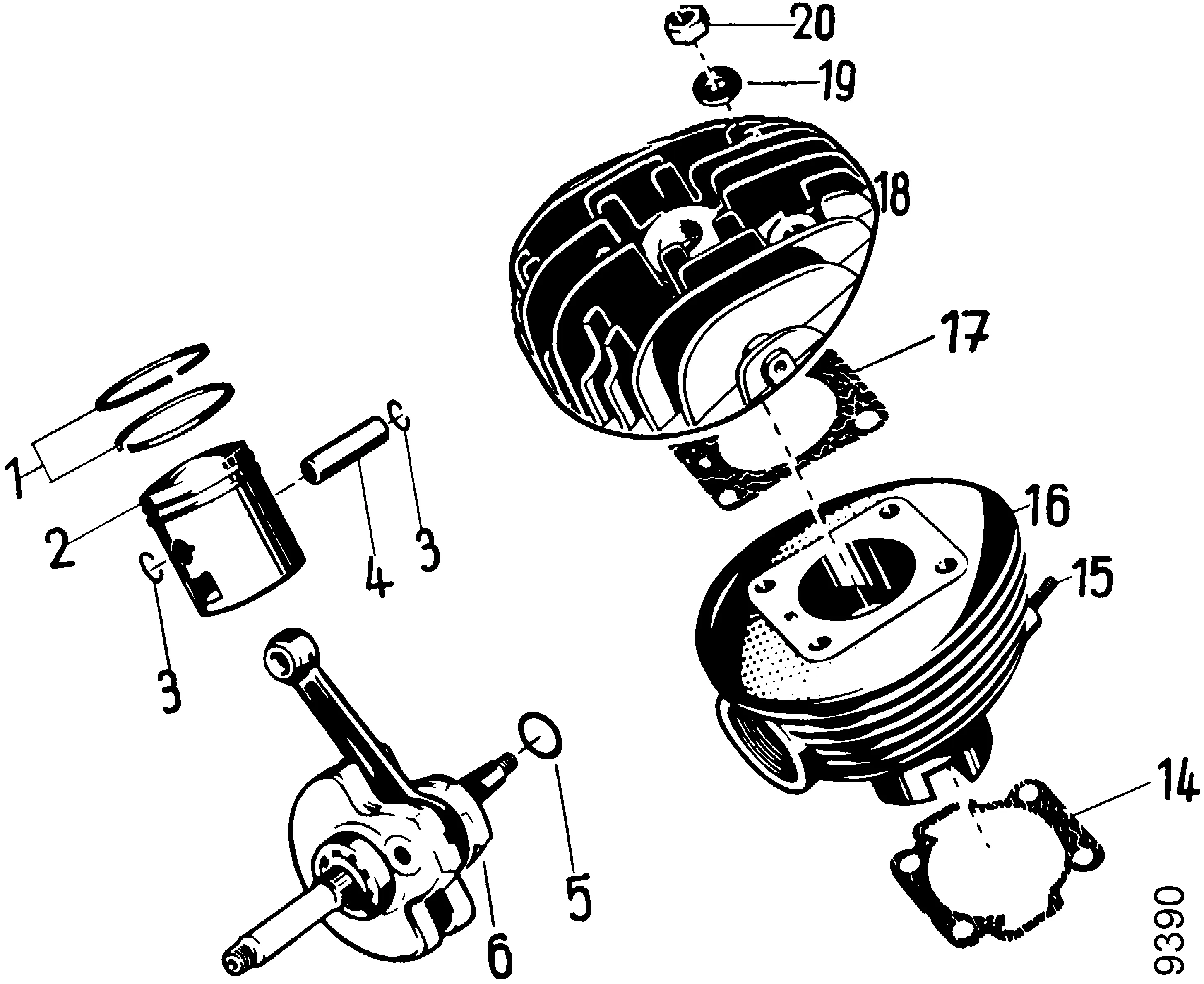 Cylindre, cde à manivelle
