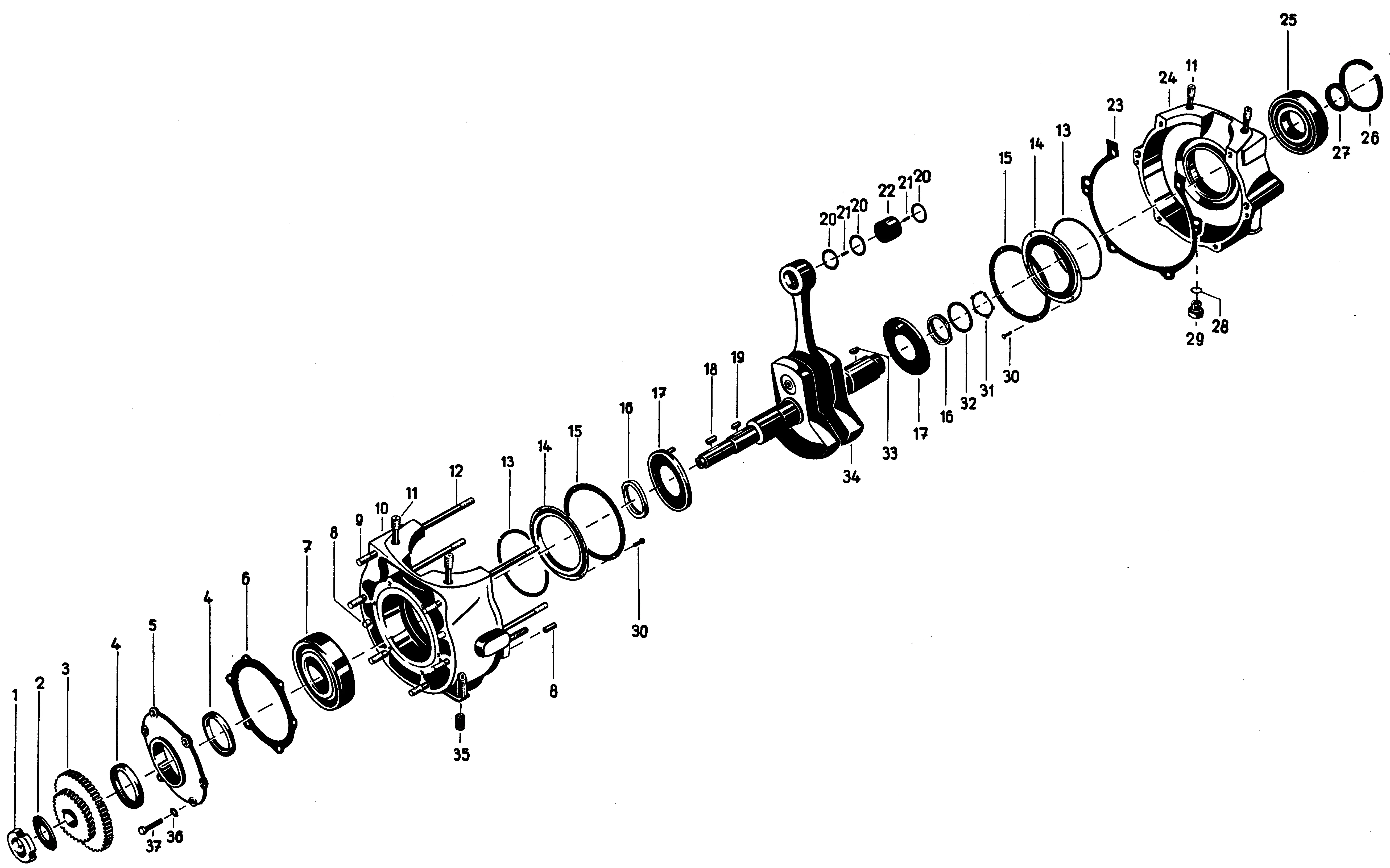 Boîte de manivelle, vilebrequin