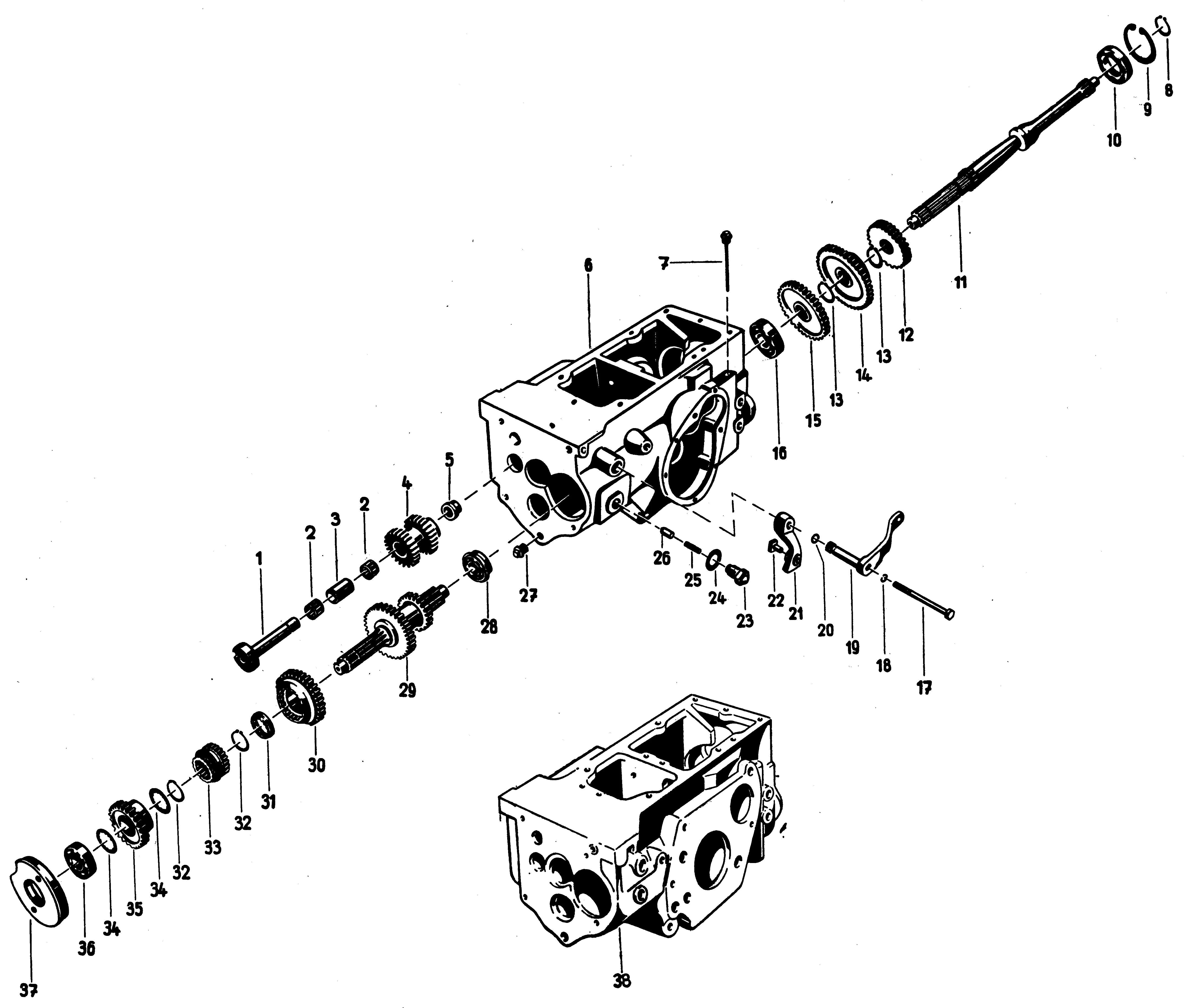Gehäuse, Hauptwelle