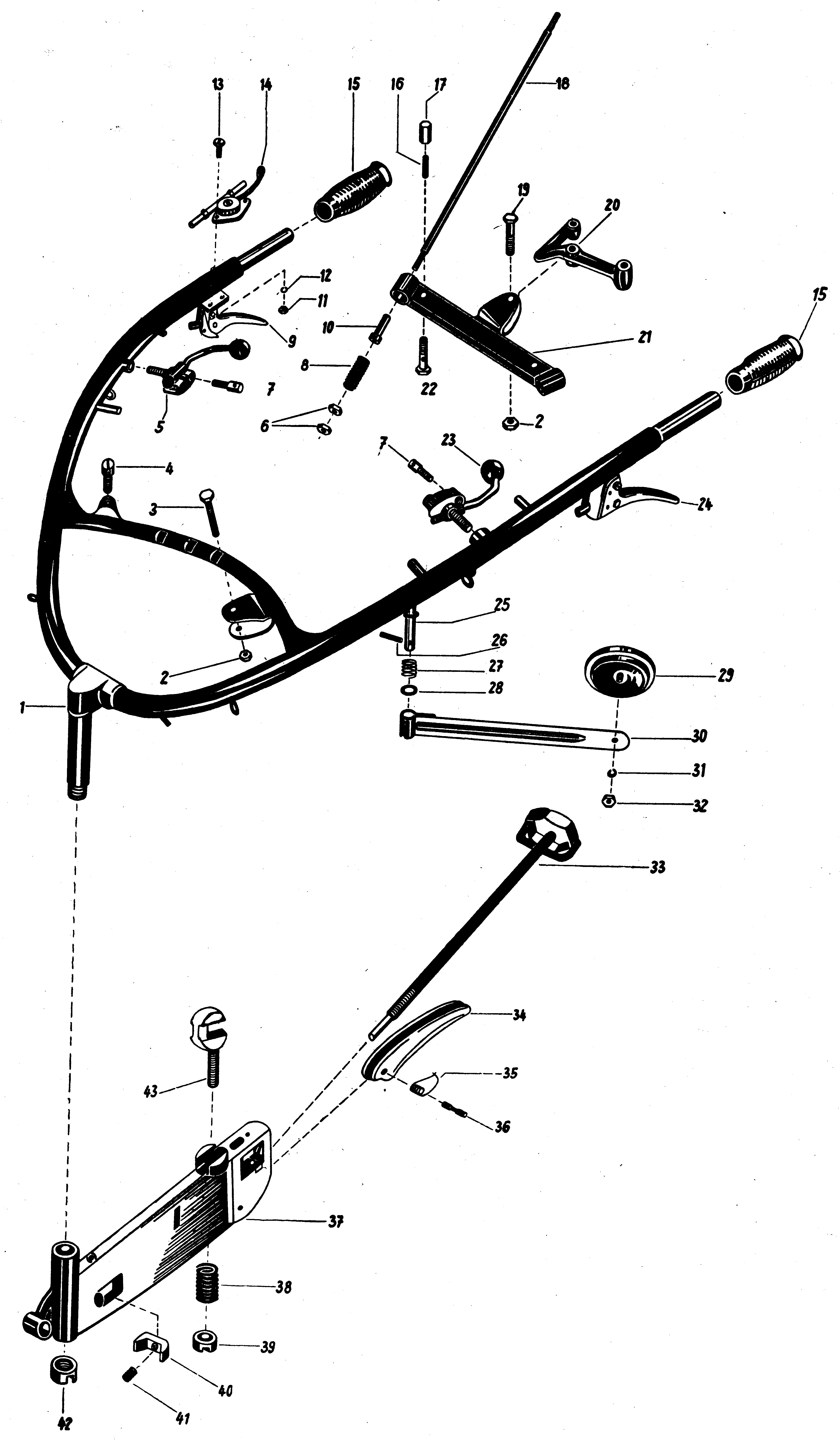 Handlebar, steering handle bracket