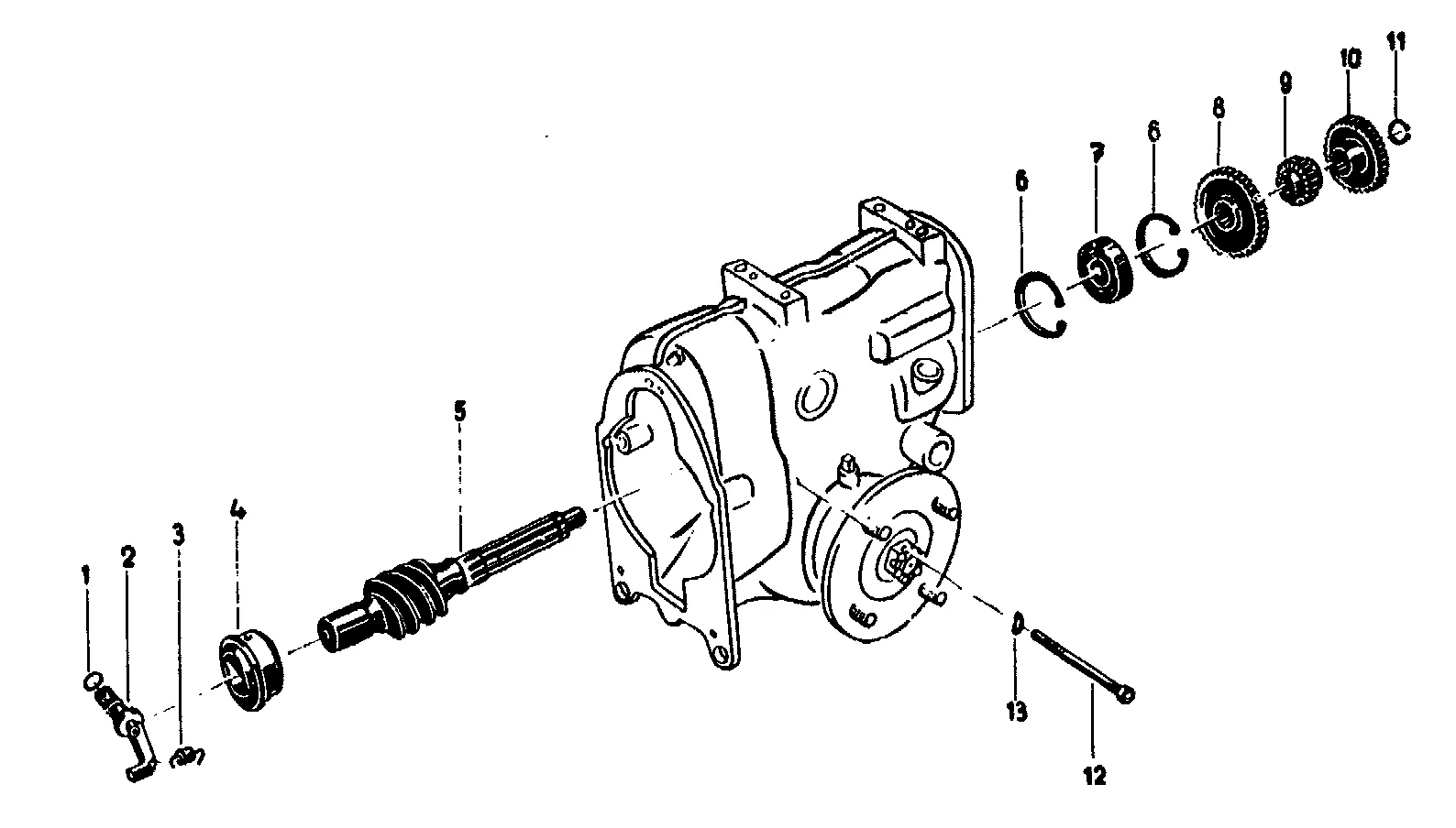 Arbre de vis sans fin, pignons