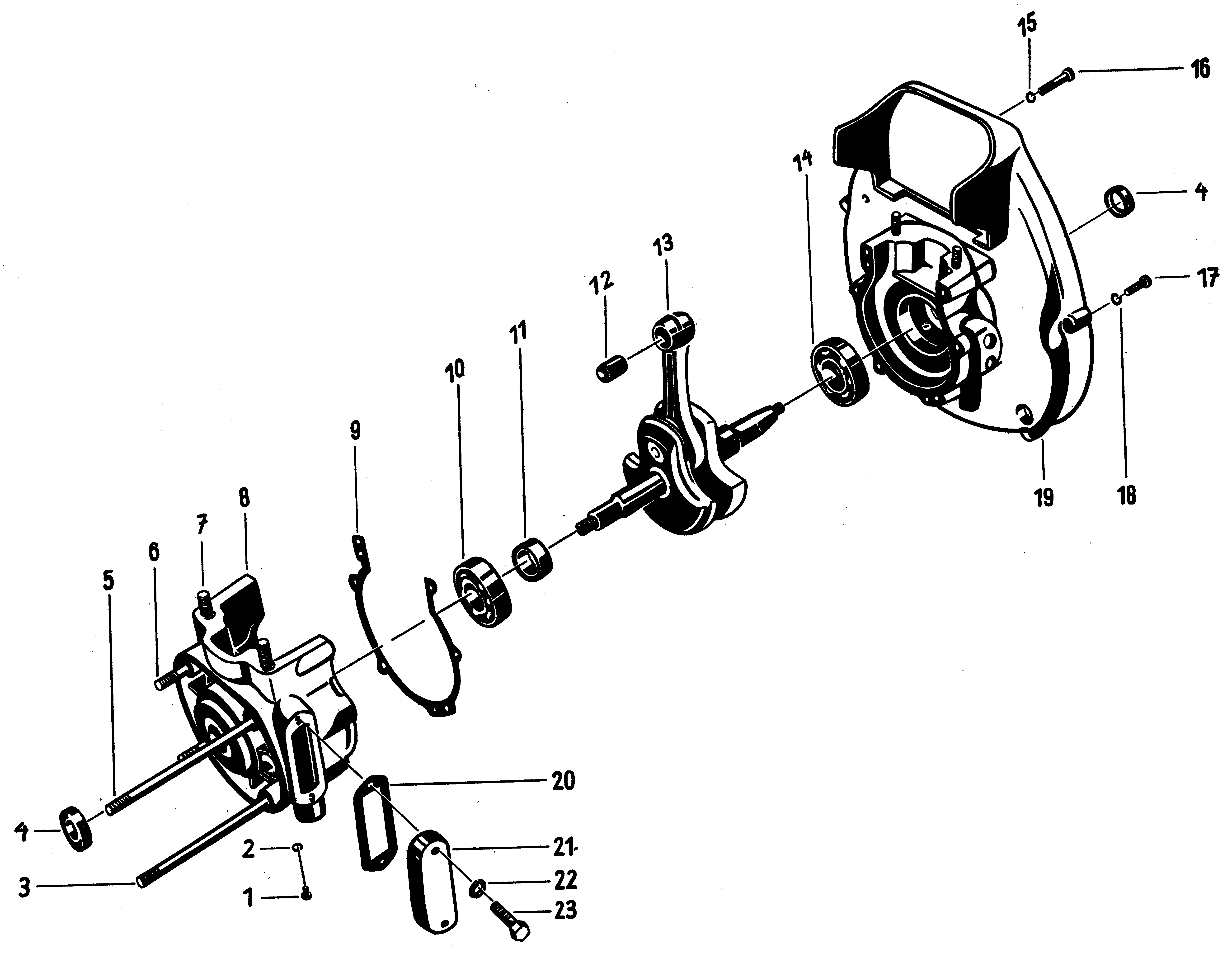 Crankcase, crank shaft