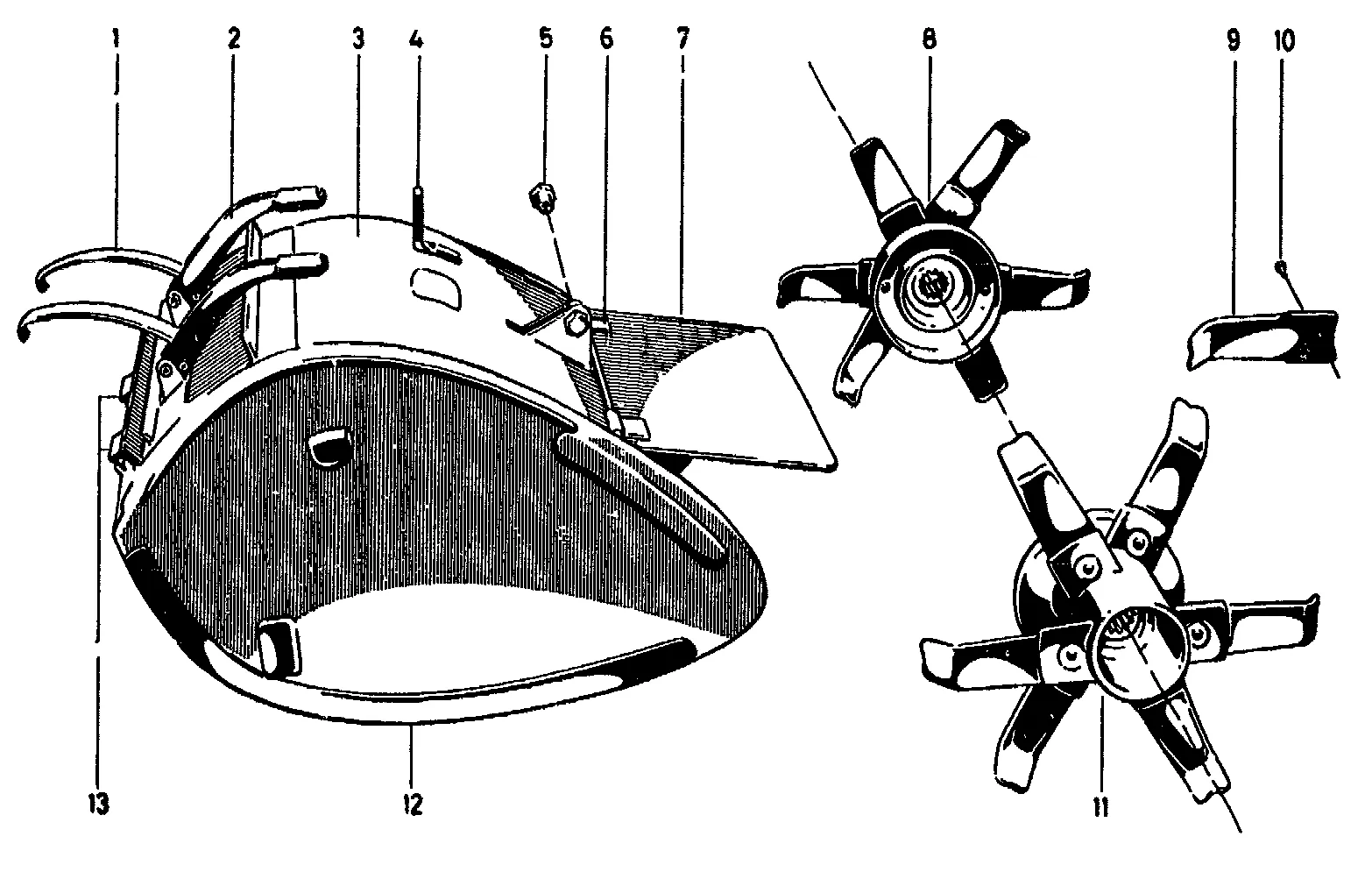 Fräseinrichtung 2405 011/021 - 2409 011/021, mit Schutzhauben