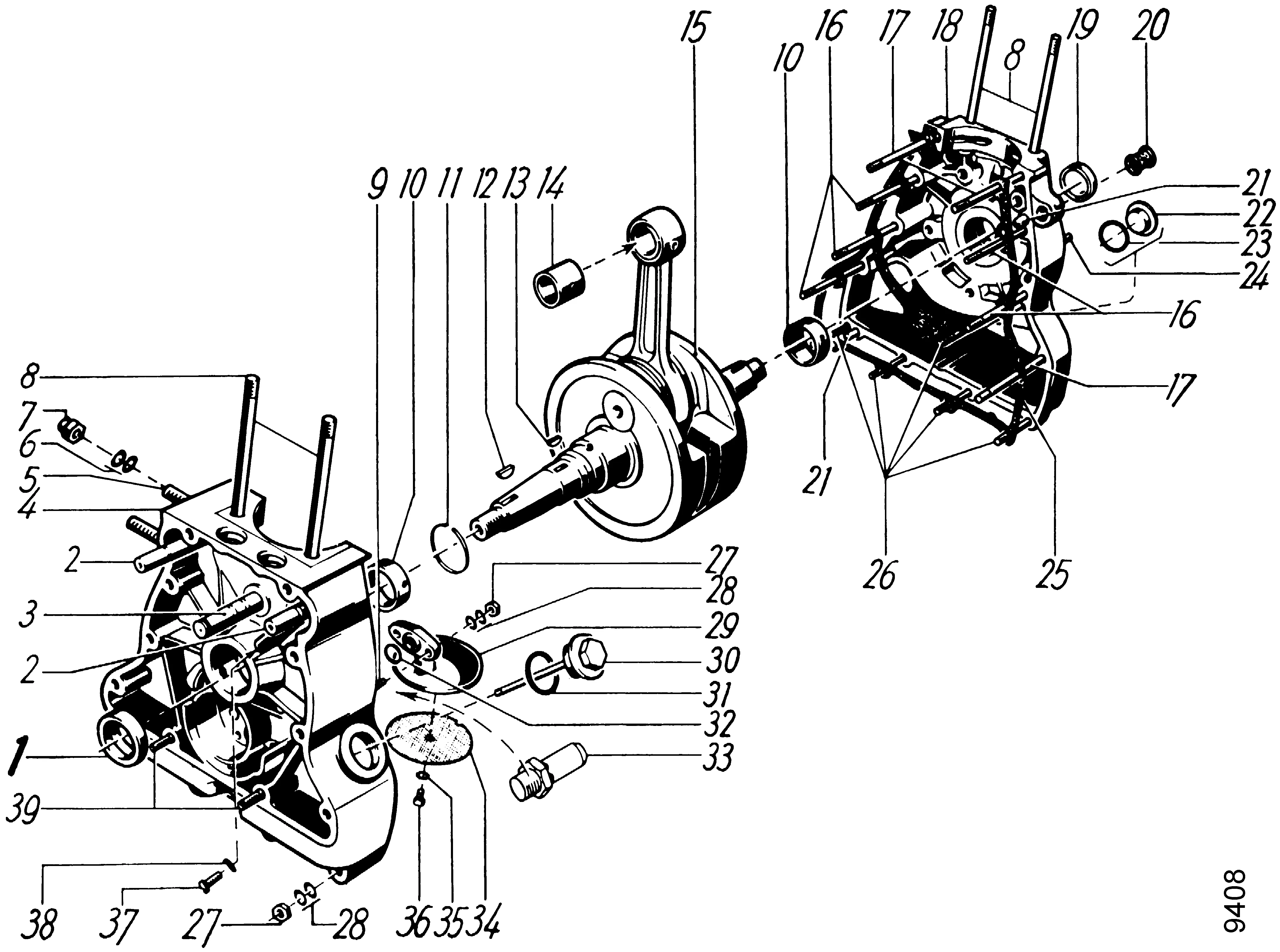 Kurbelgehäuse, Kurbeltrieb