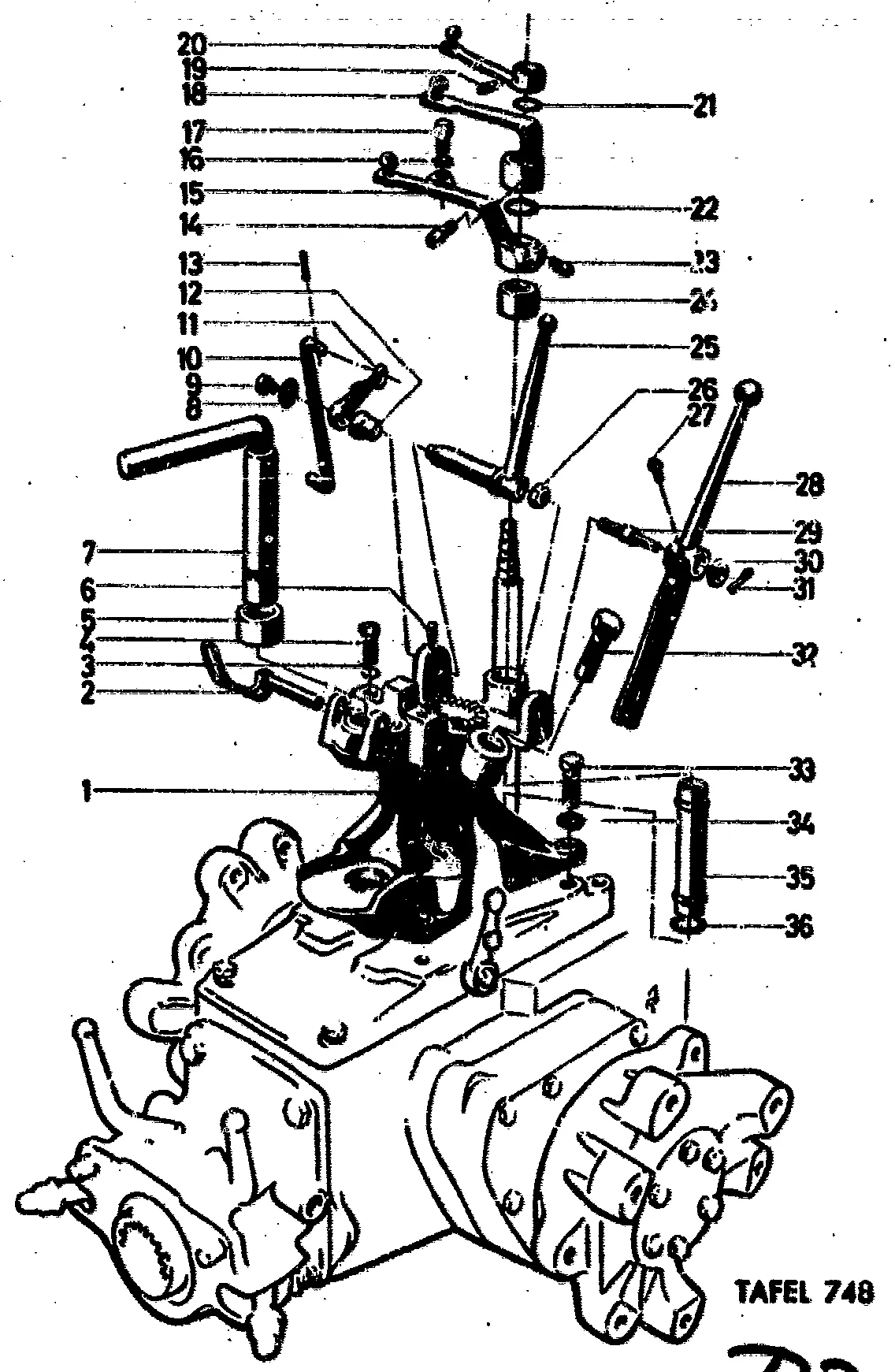 Ext. lever, steer. tower, plug-type bolt