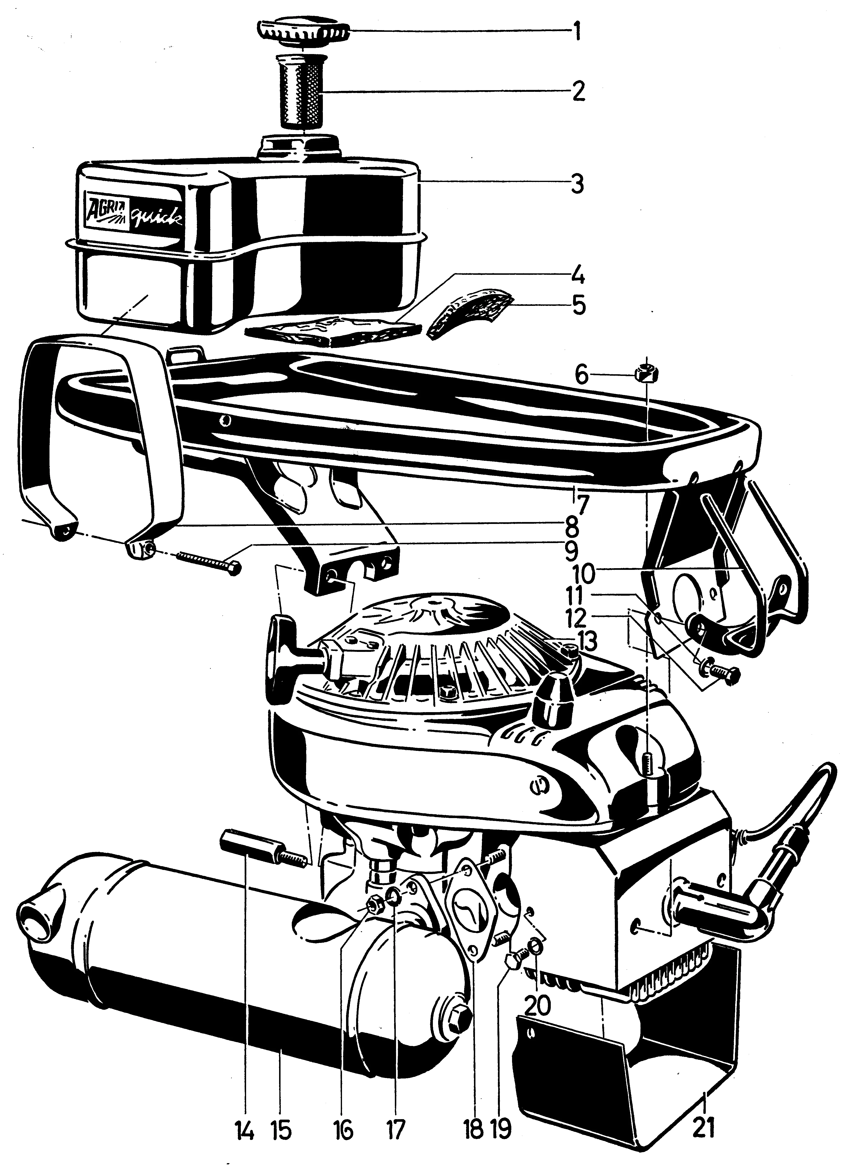 Chassis, réservoir de carburant, échappement