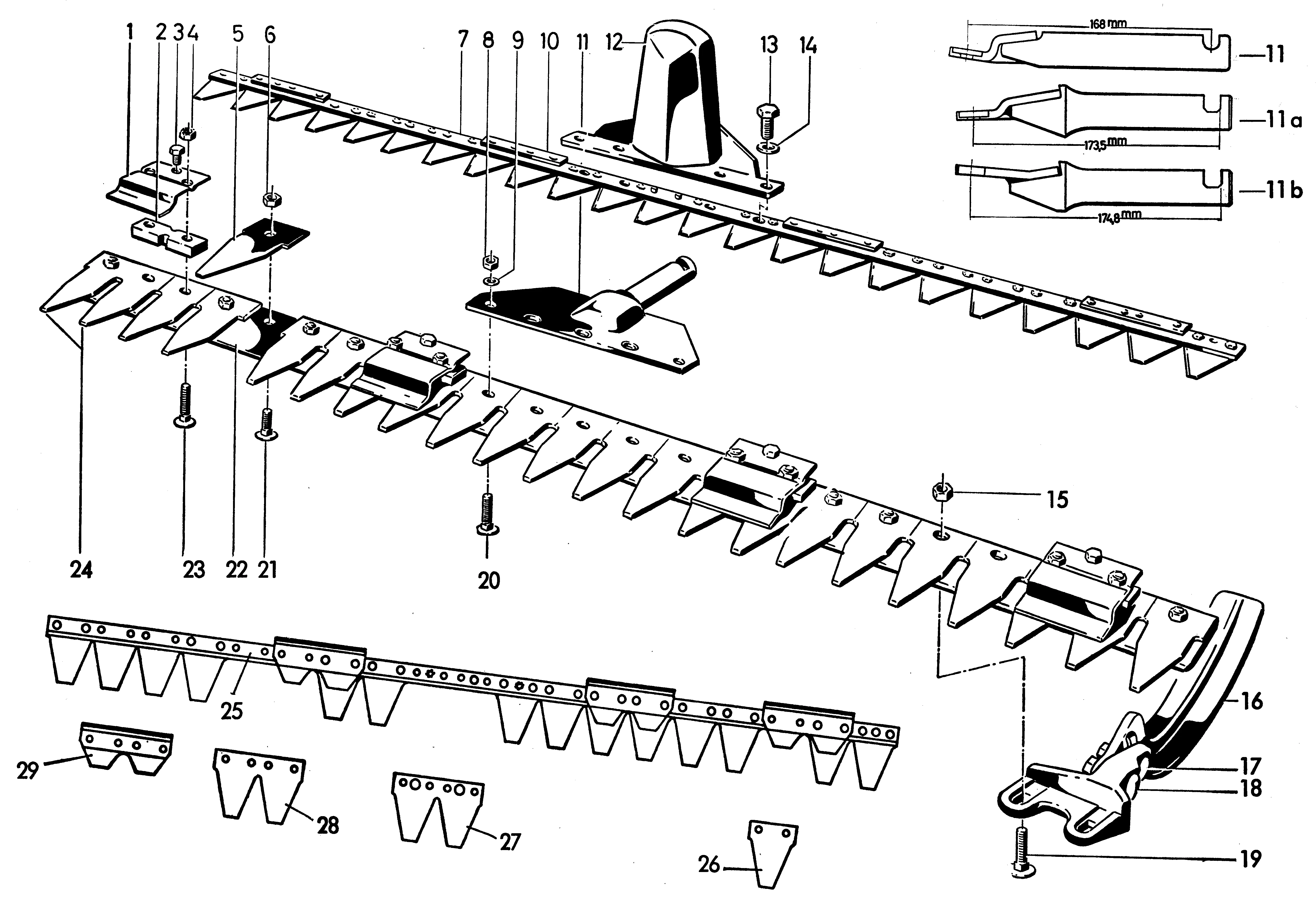 Mähbalken, Universal 1447851, 100 cm het werk breedte