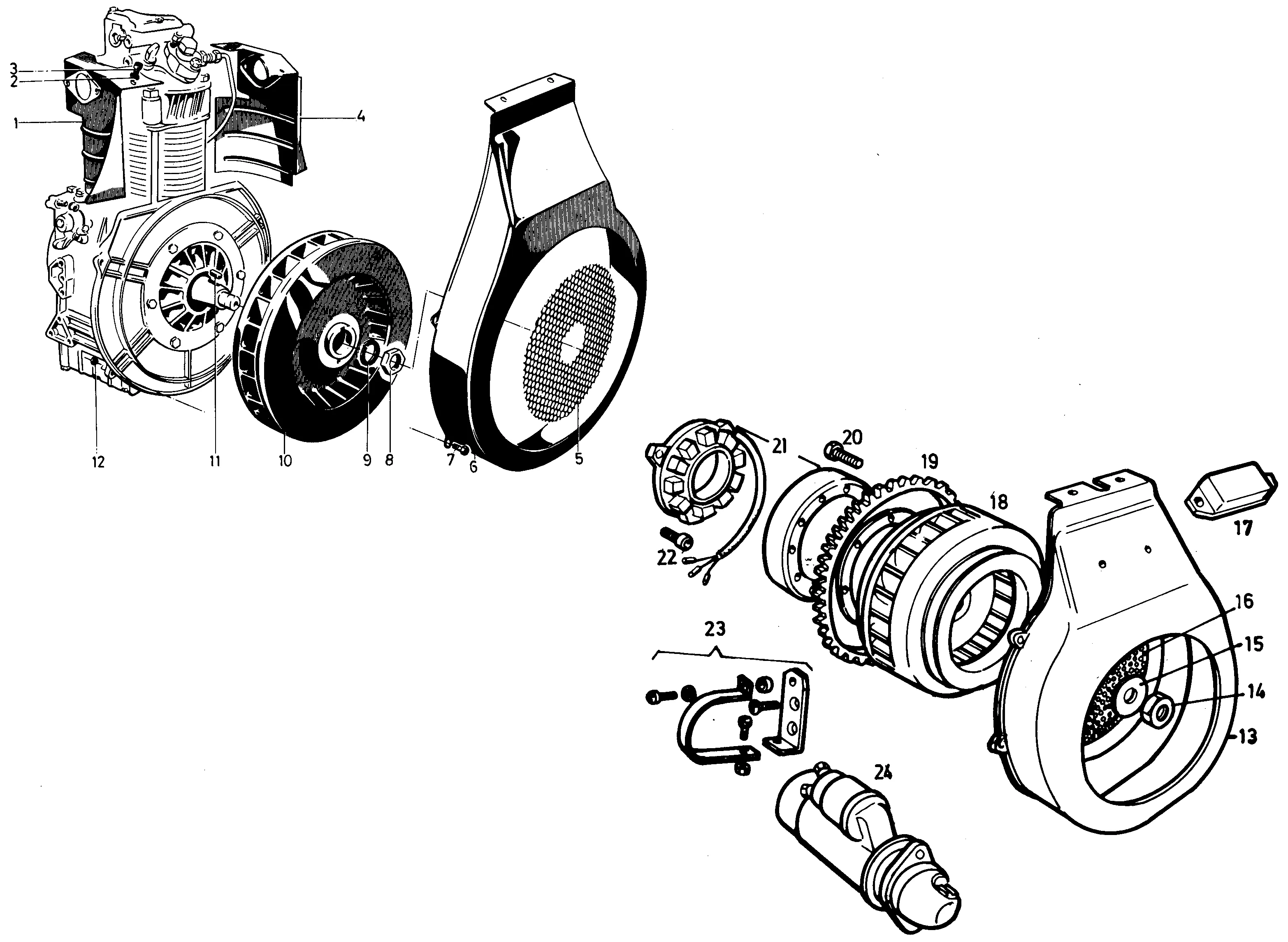 Luftführung, Schwungrad