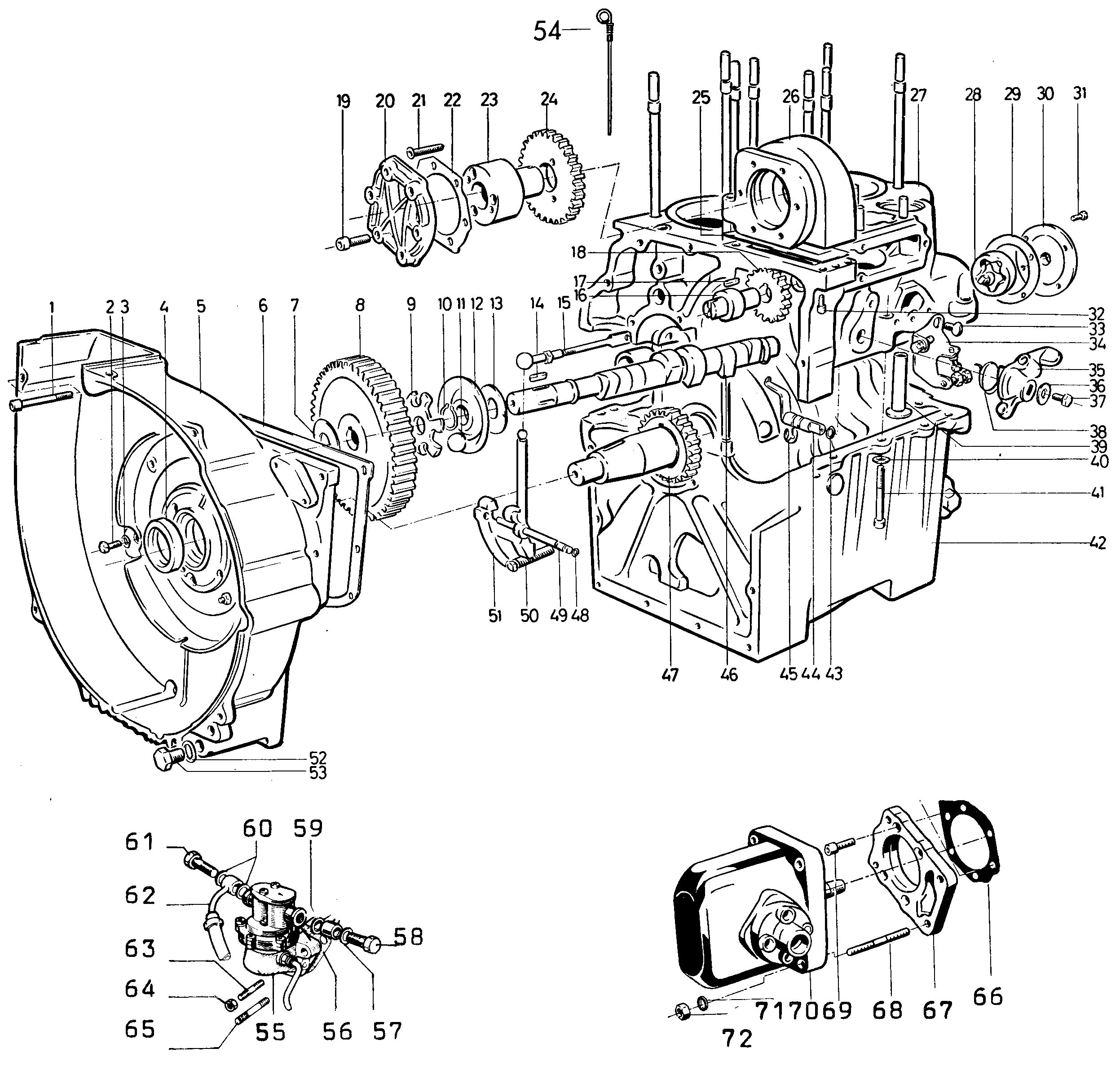 Kurbelgehäuse, Steuerelemente