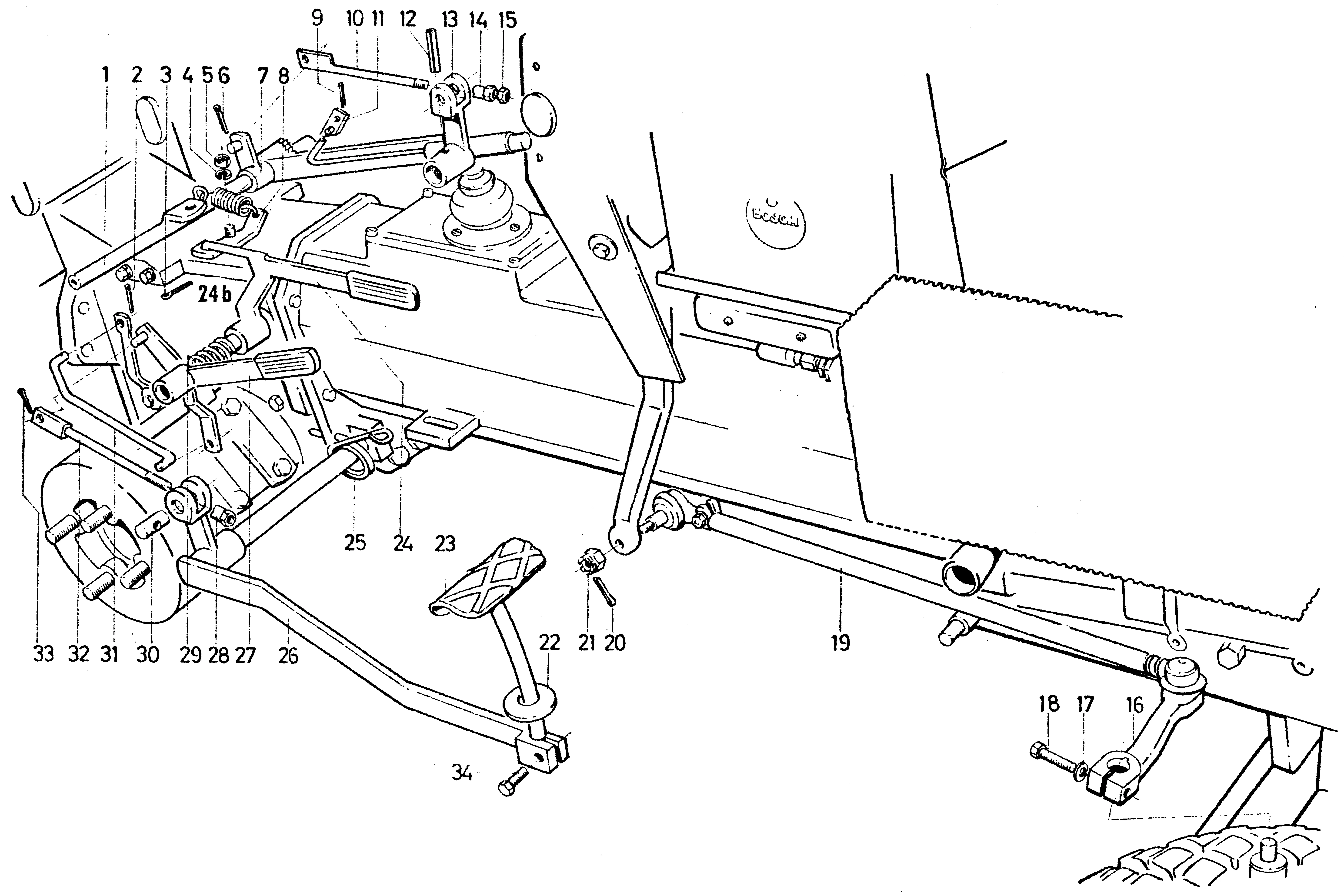 Pedal, operating lever