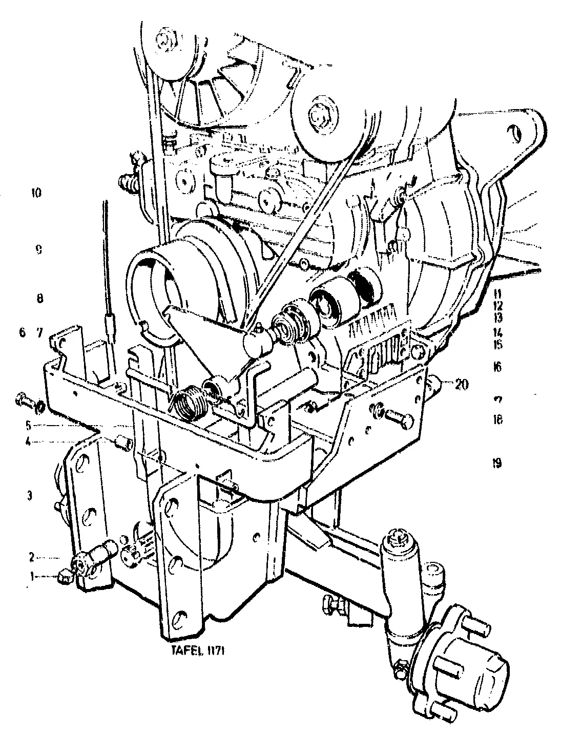 Fronttrräger, Keilriemenspannrolle