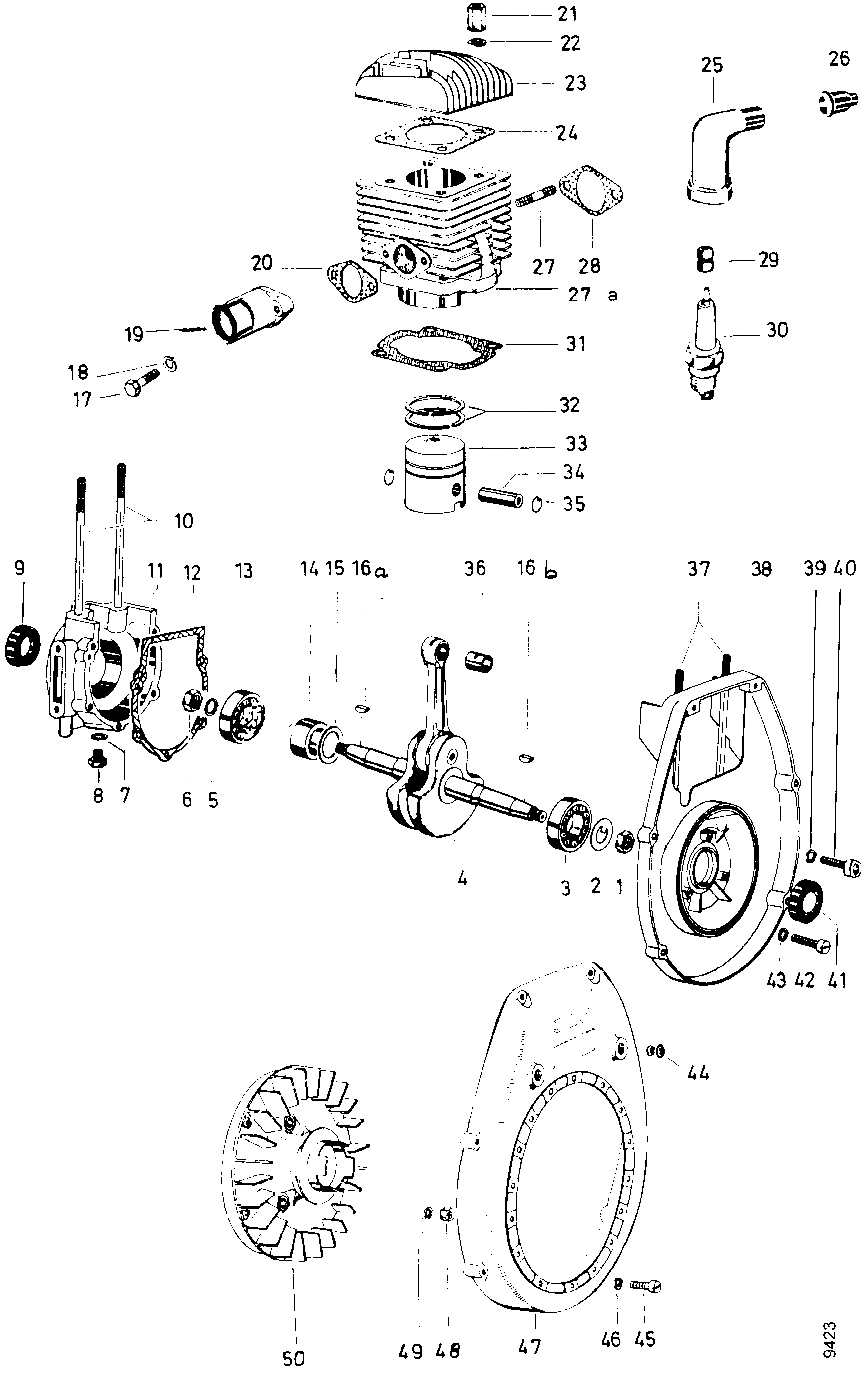Crankcase, cylinder
