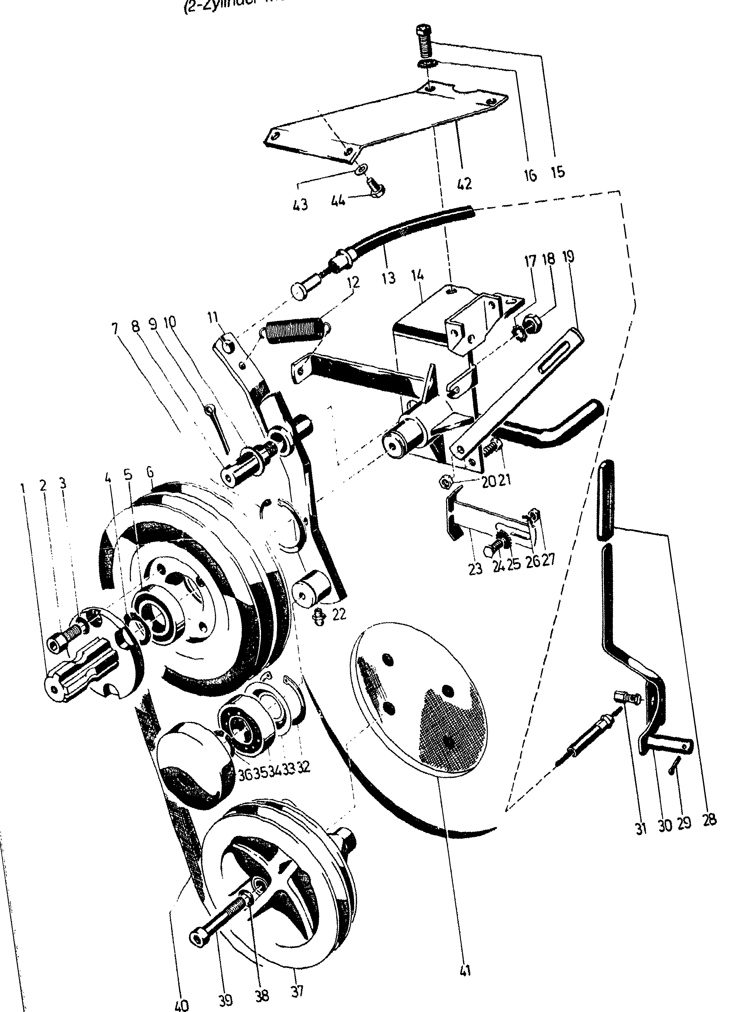 Front PTO shaft 2-cylinder engine RD 92/2