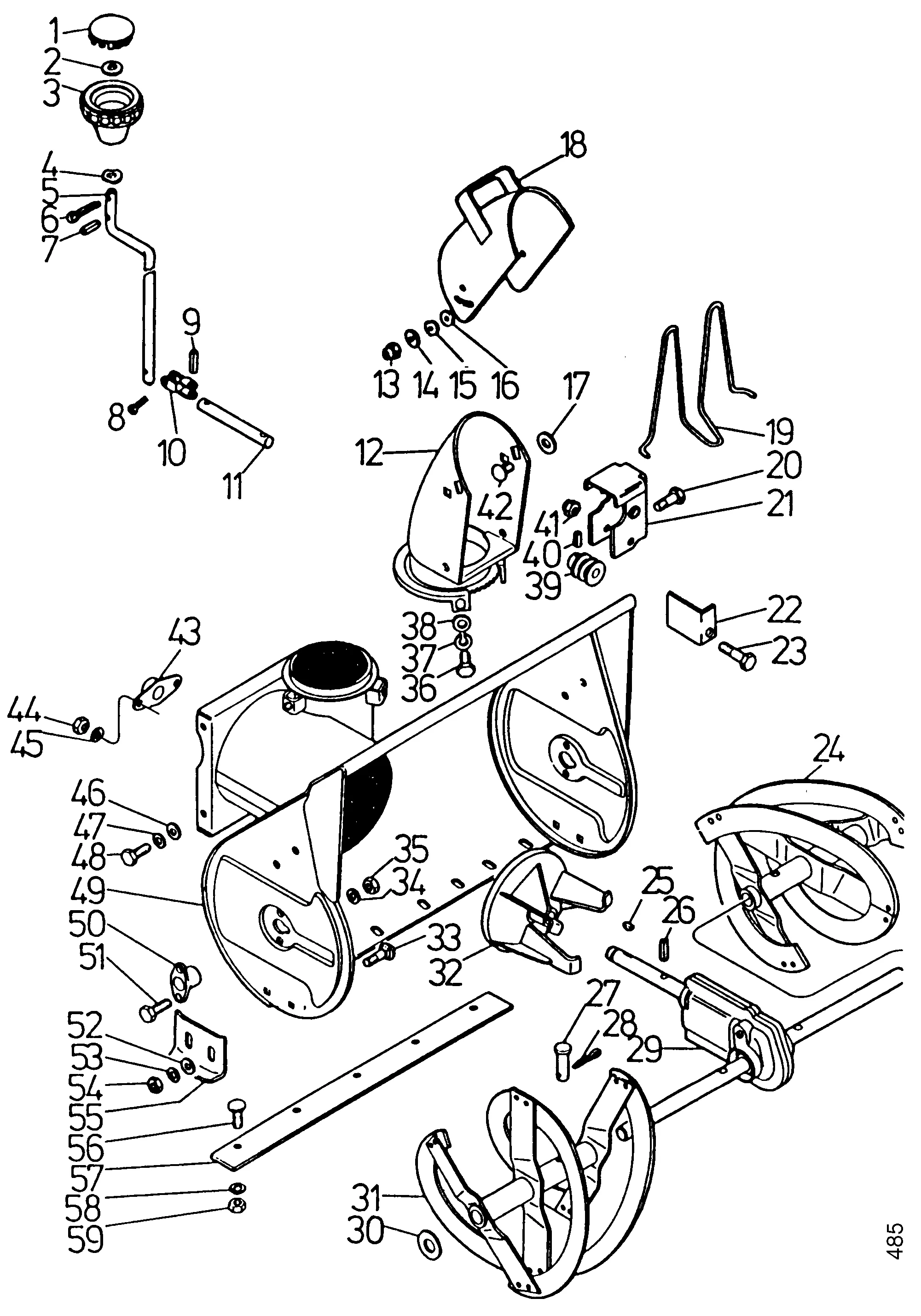Anbau-Schneefräse, Frässchnecke, Kamin