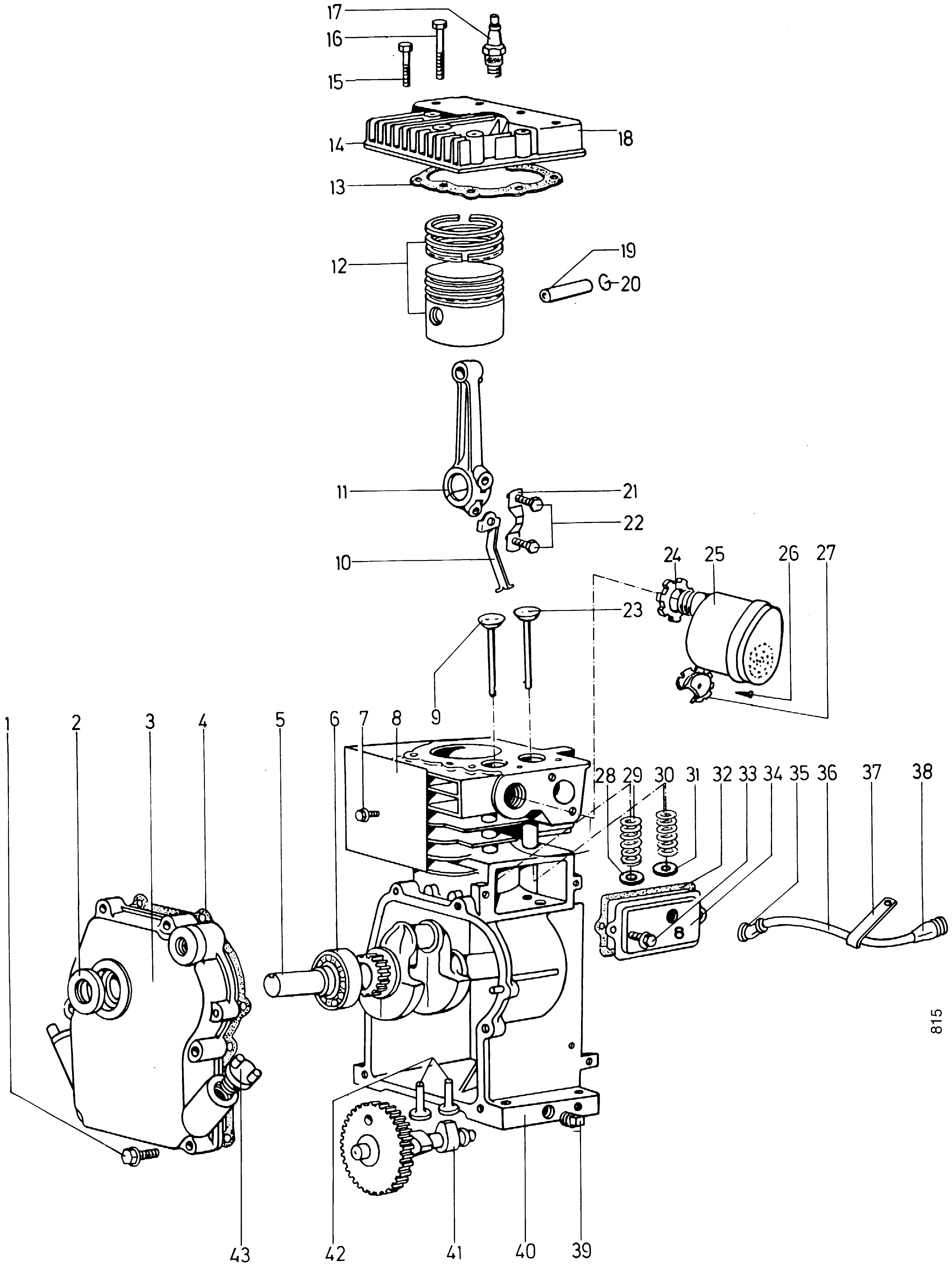Kurbelwelle, Kolben, Ventile