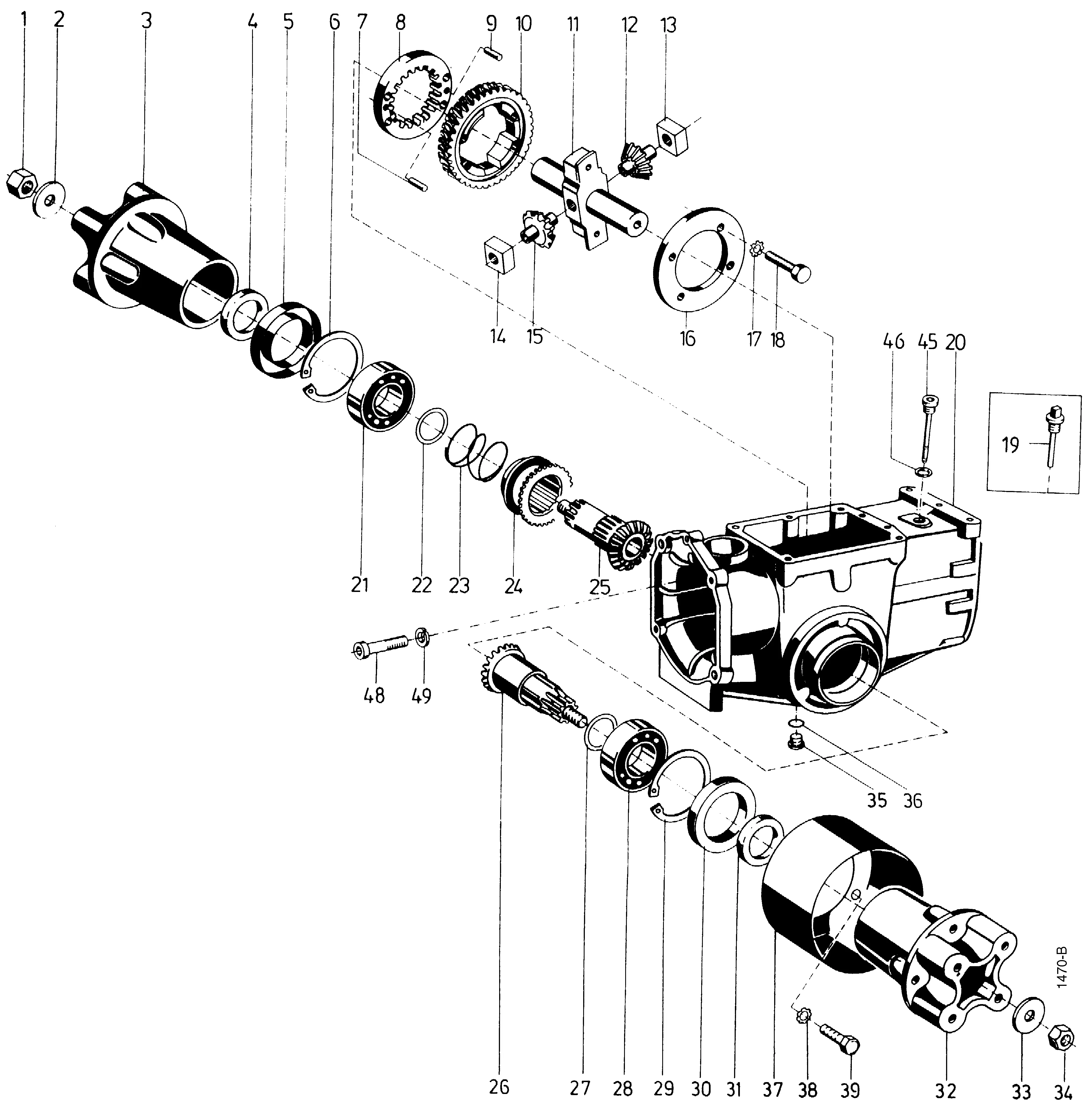 Carter de b.v., entraînement de roue - cde roue in
