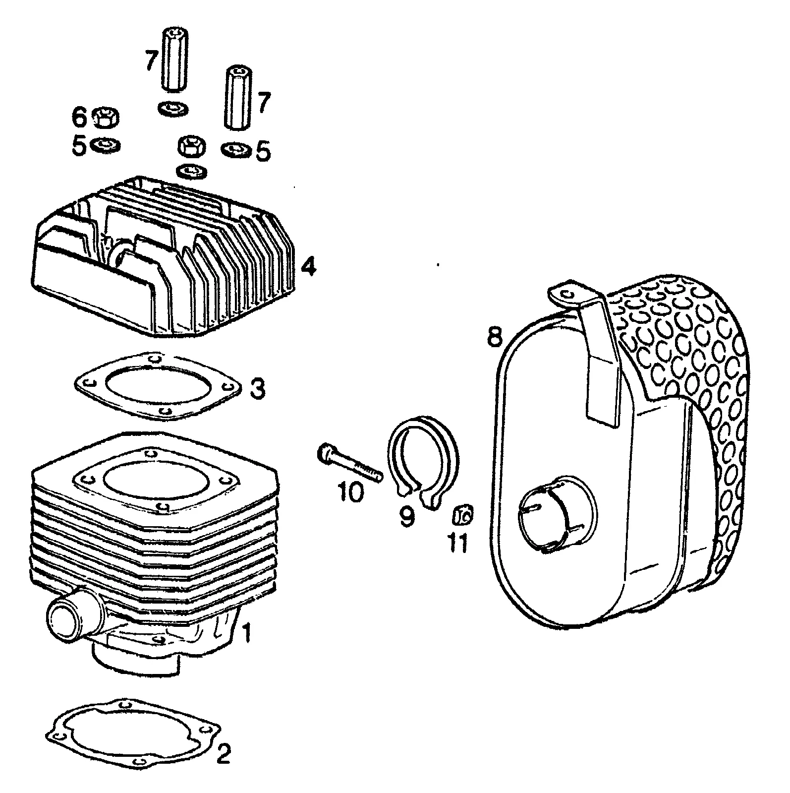 Cylindre, culasse, échappement