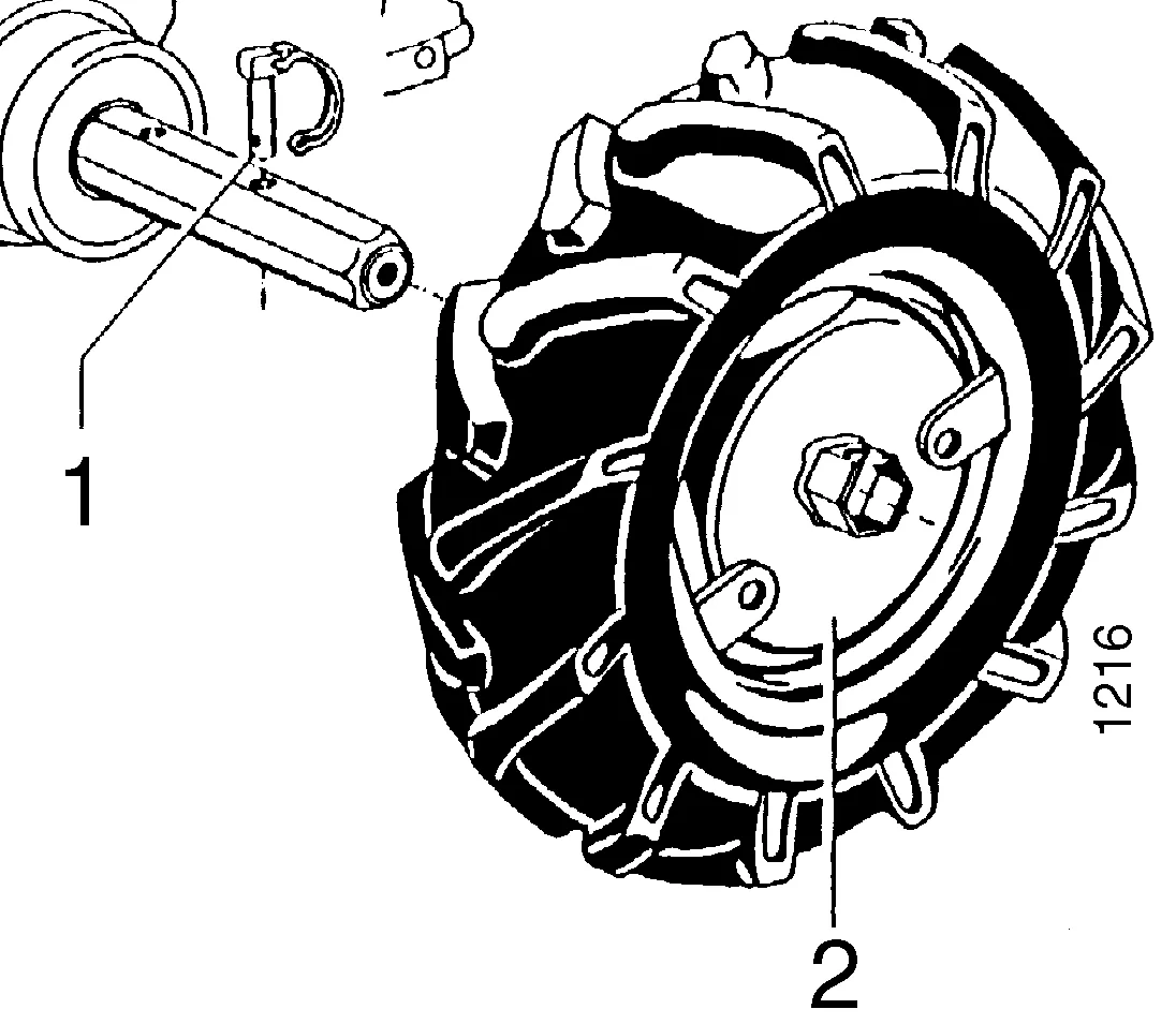 Roues motrices moyeu six pans