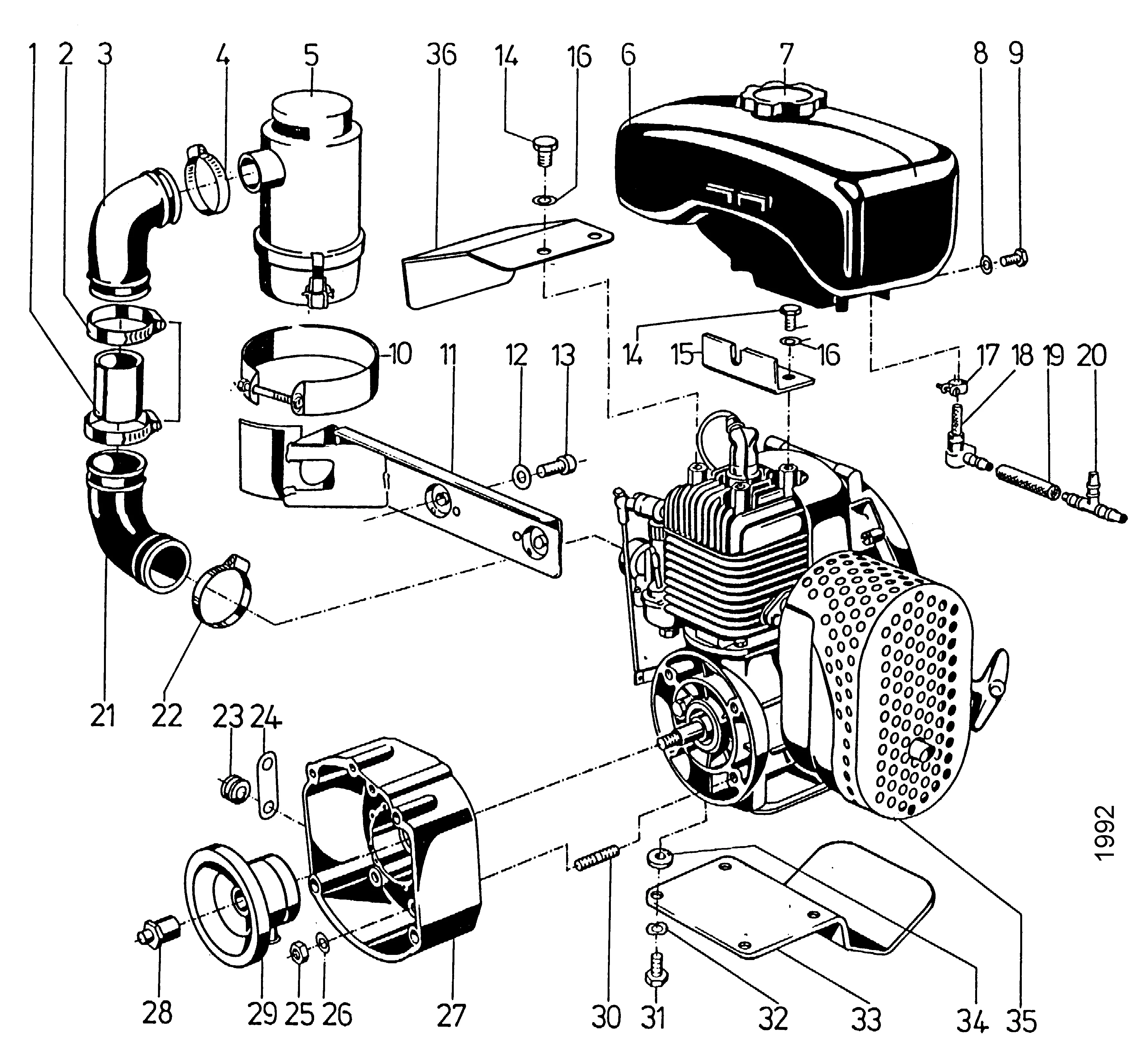 Anbauteile Motor Rotax 150