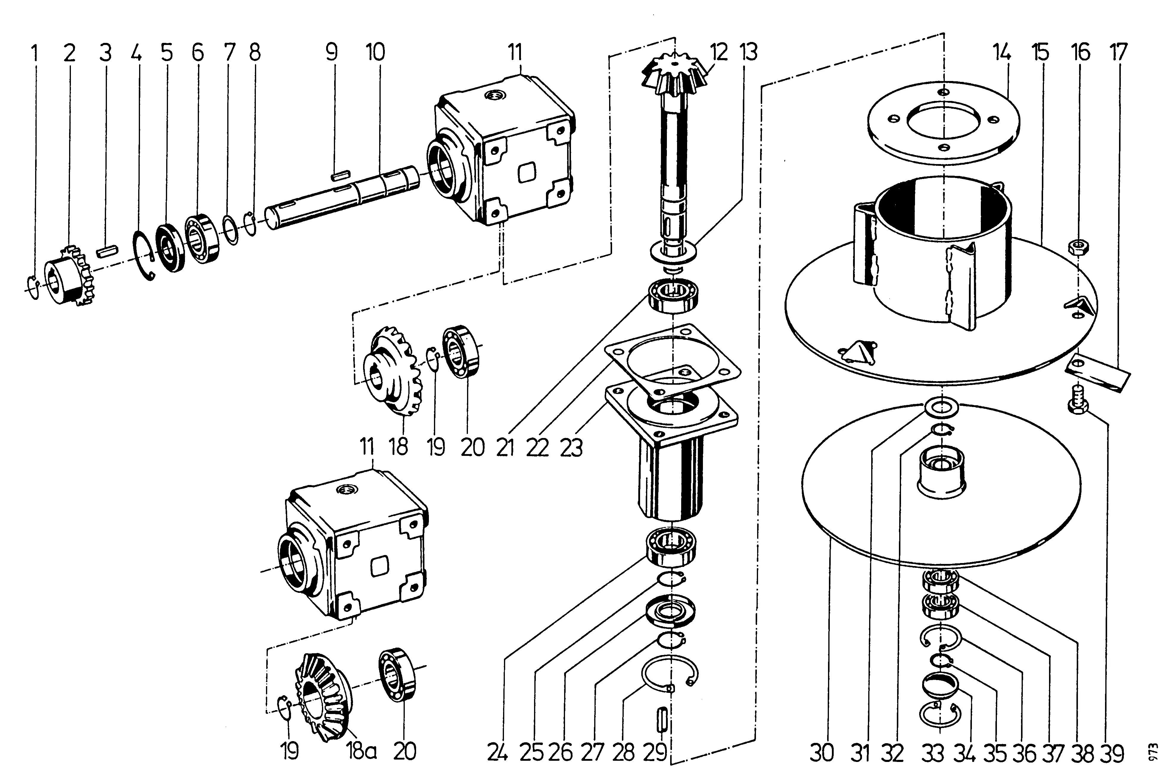 Anbau-Kreiselmäher 3456 911, Winkelgetriebe, Schlagmesser