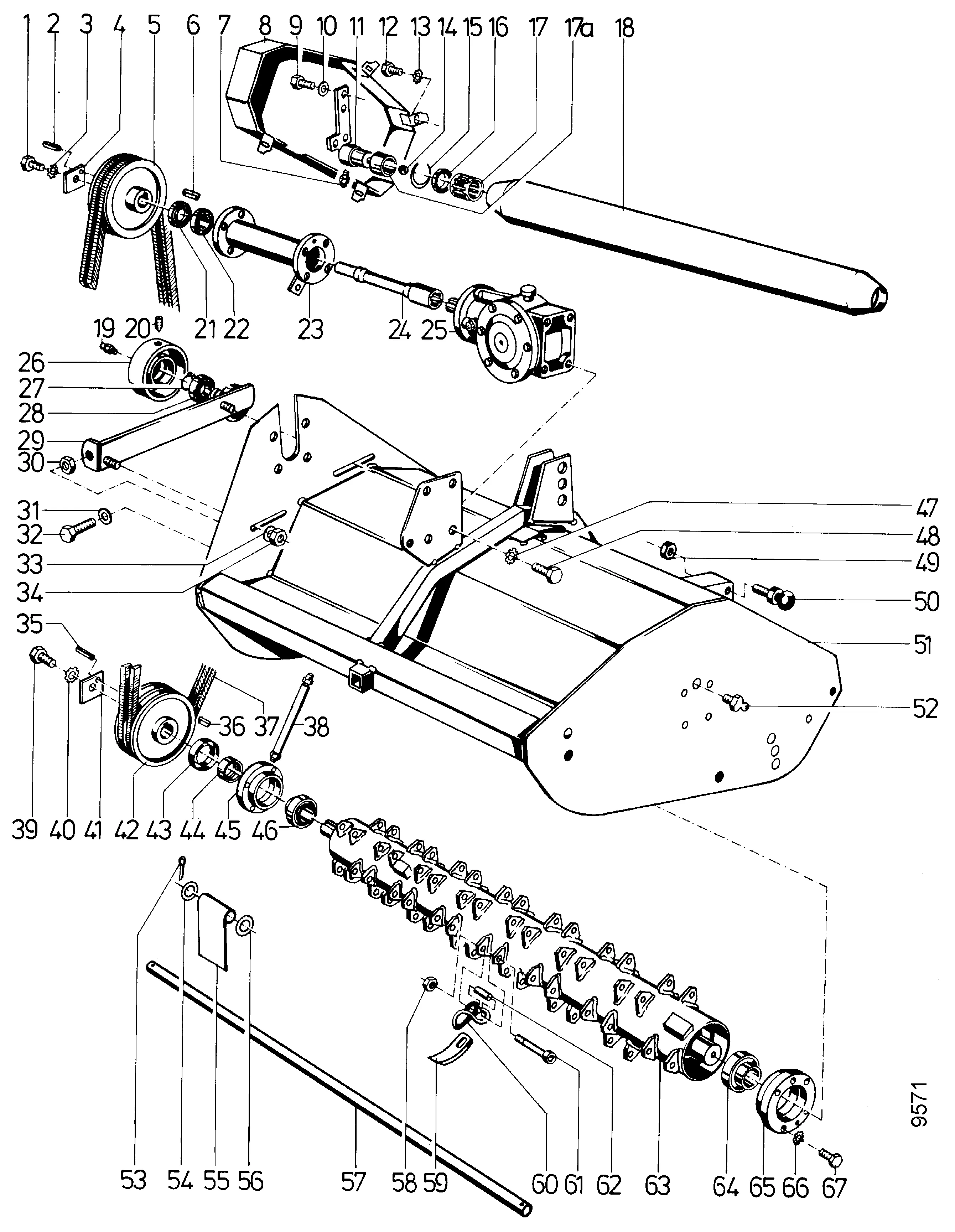 Flail mower 125 cm
