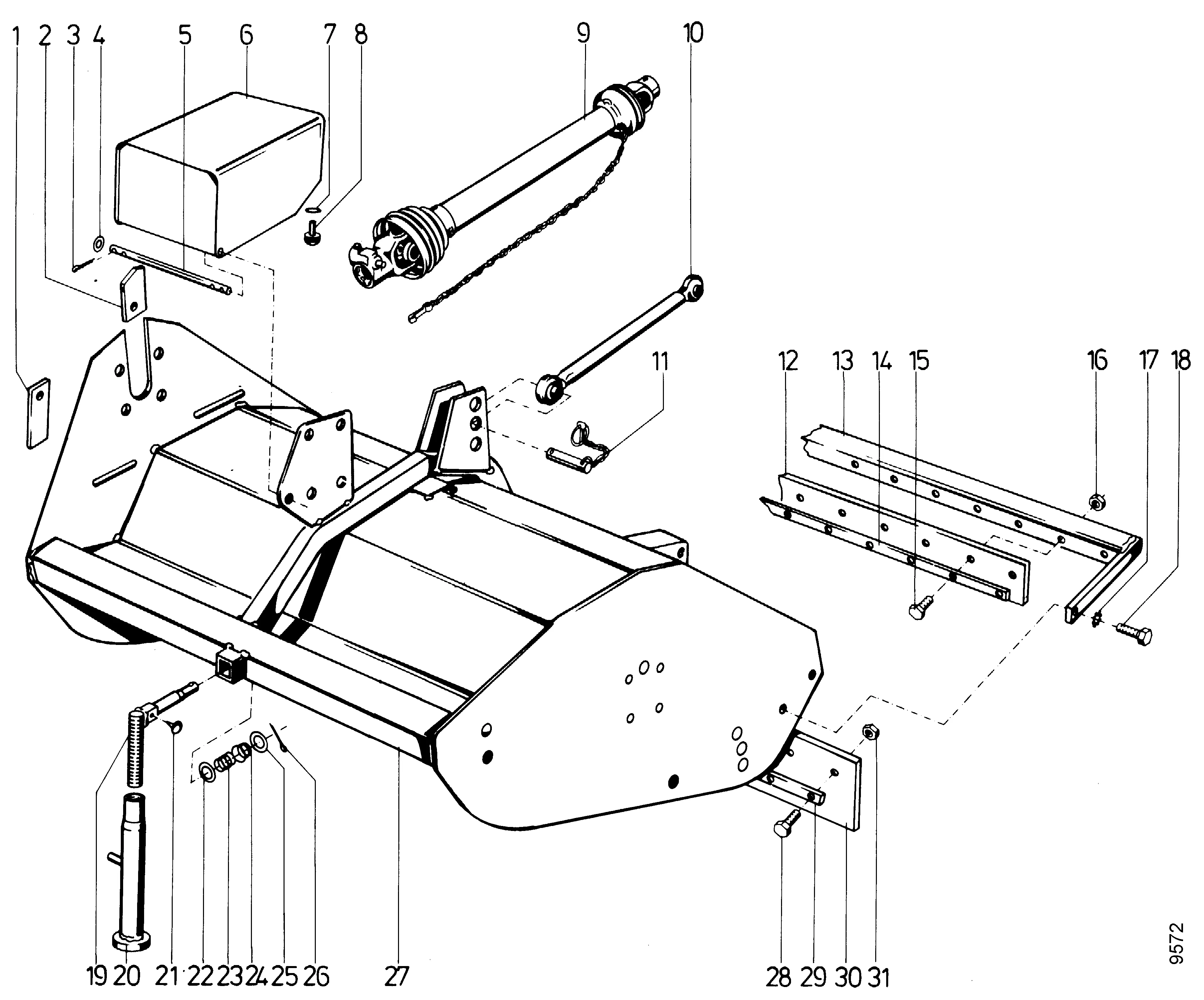 Flail mower 125 cm
