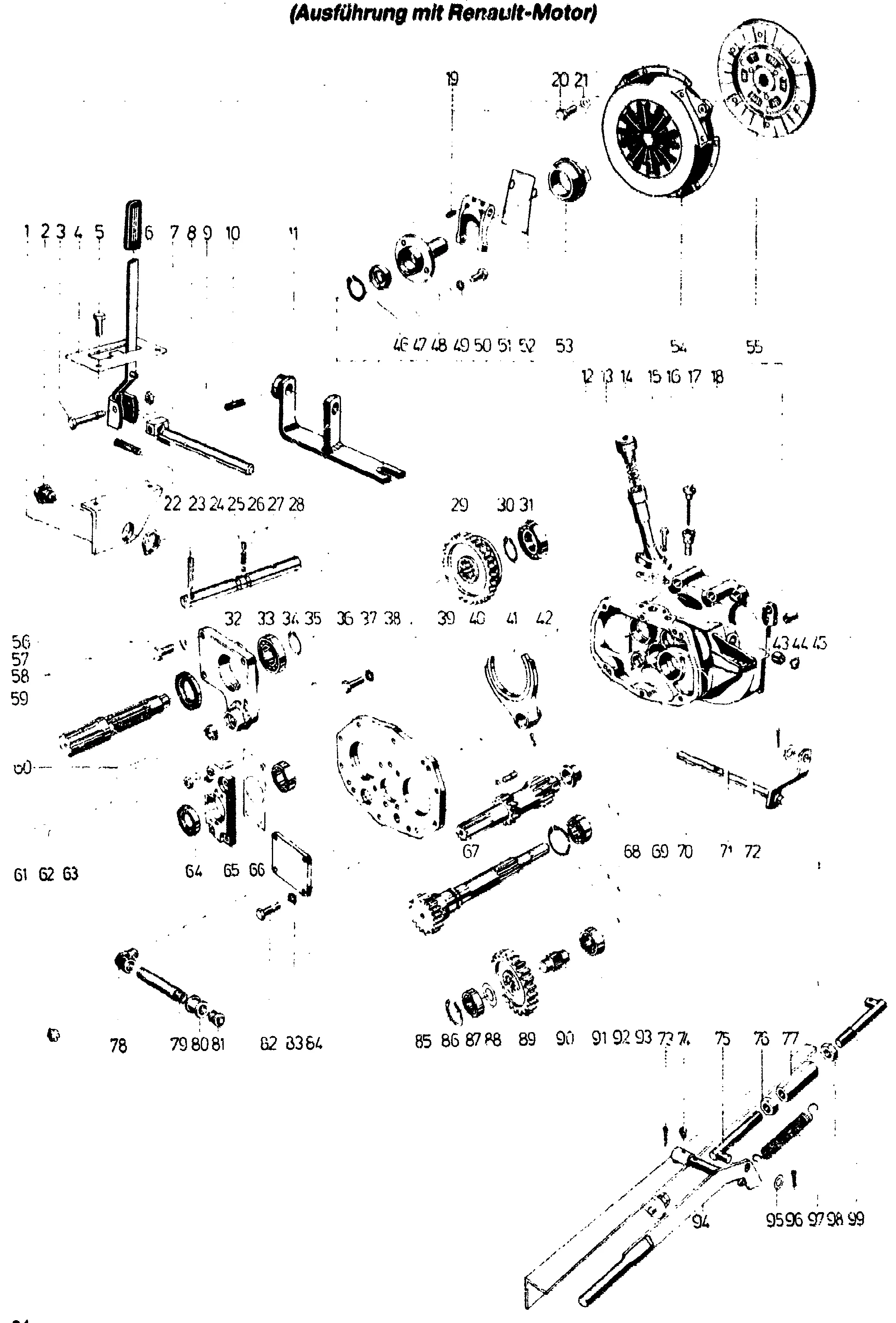 Intermediate housing, clutch, model Renault-engine