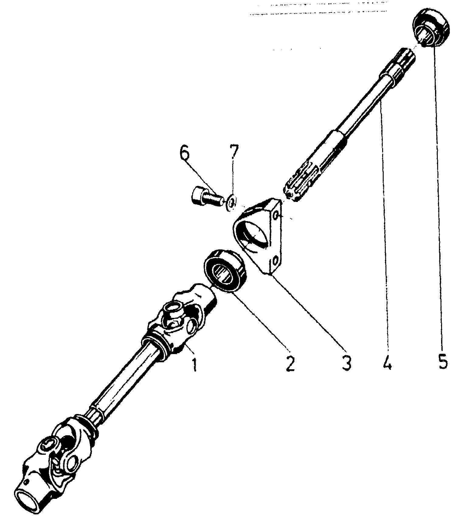 P.T.O. shaft, upright ball bearing