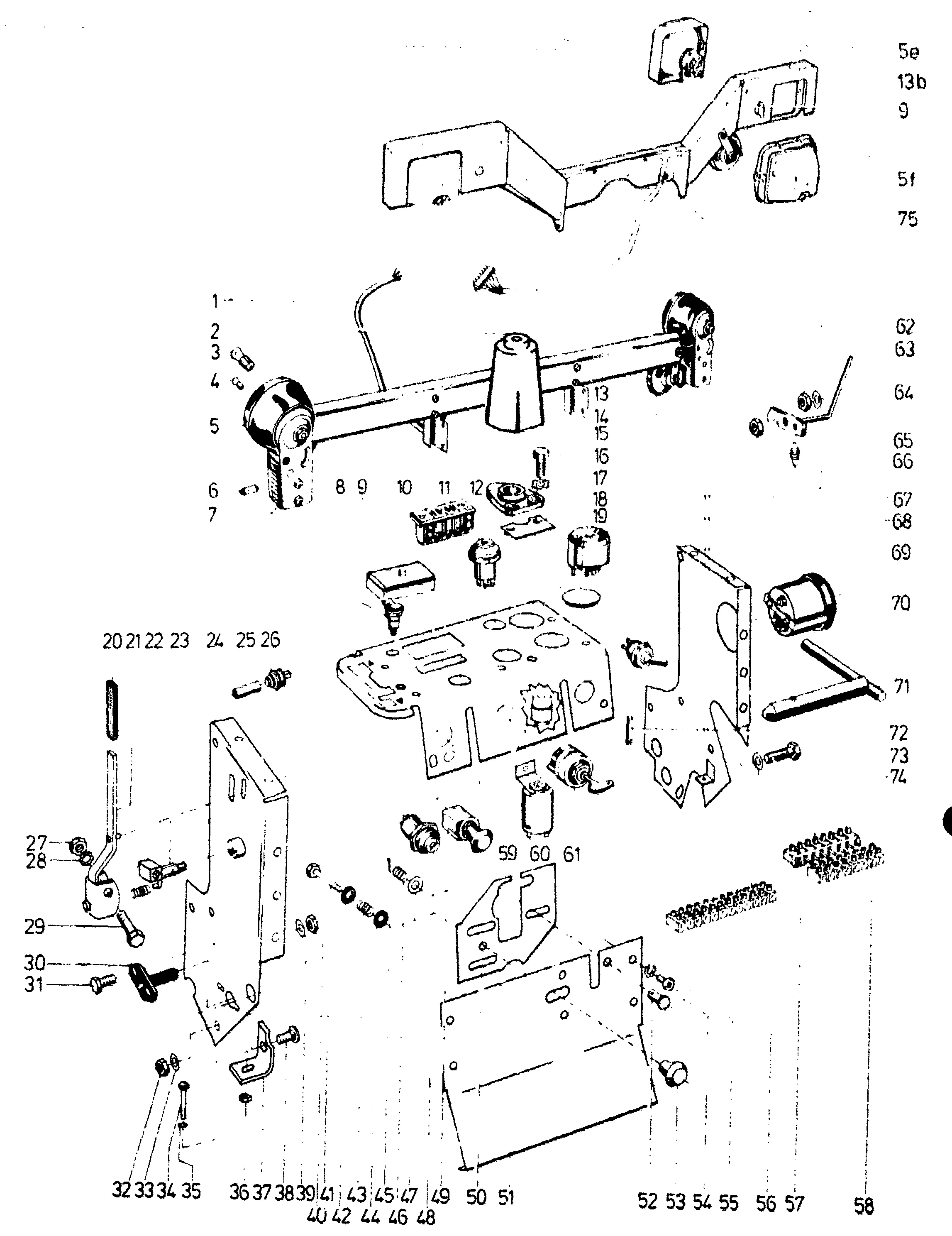 Instrument panel, front light carrier