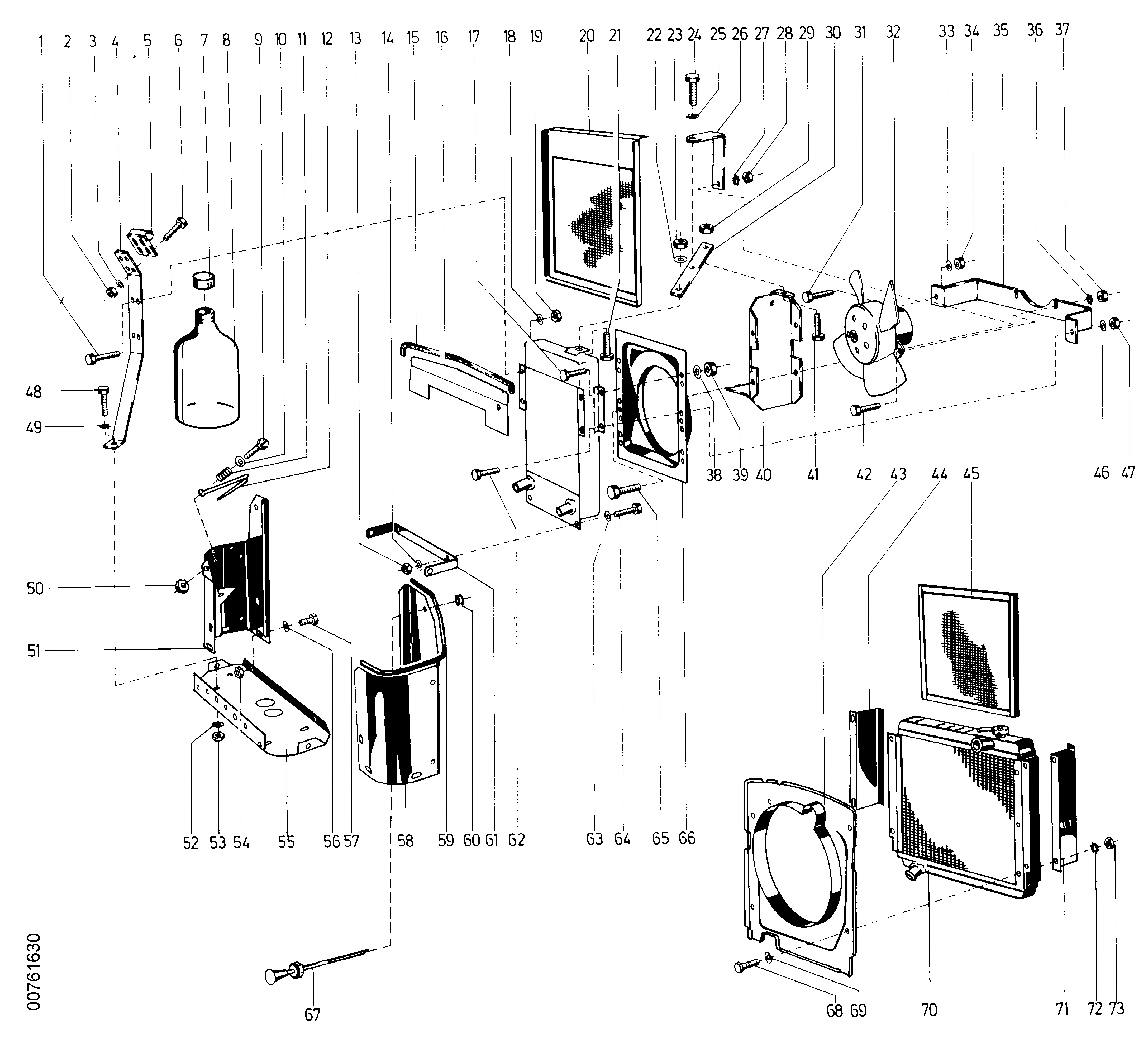 Water cooler, screen, ventilation plates
