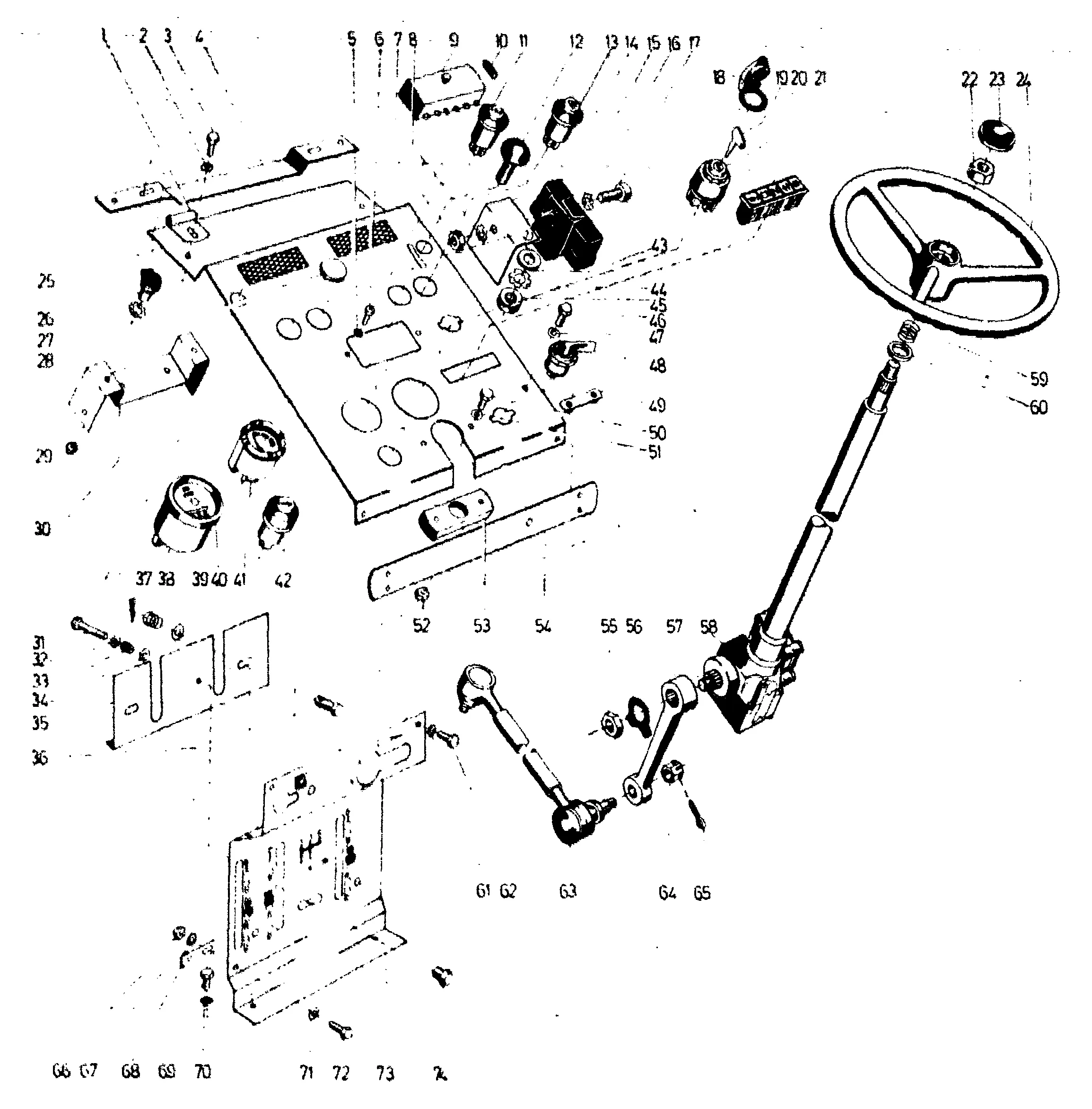 Steering, instrument panel