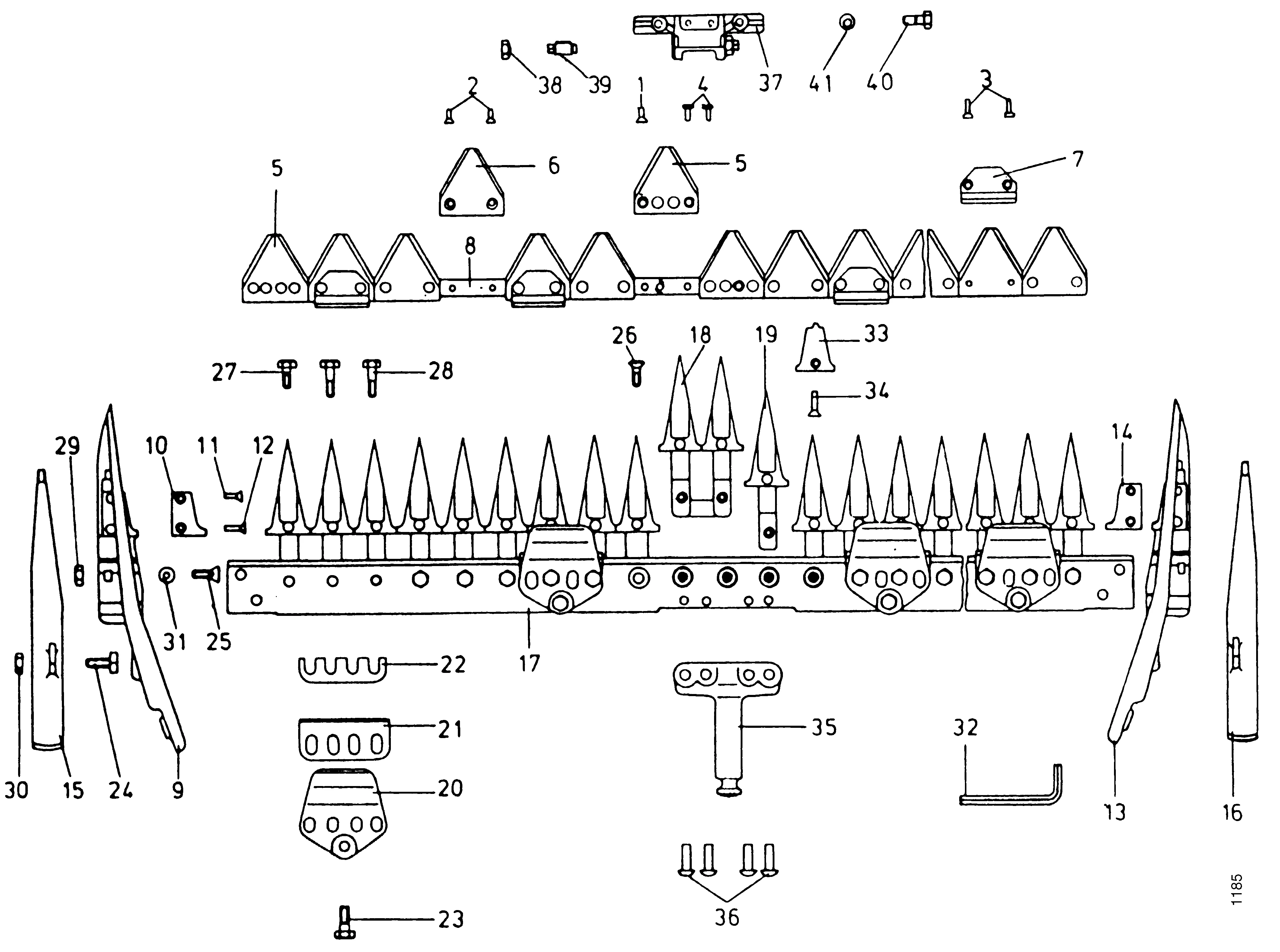 Cutter bar medium-cut fingers 0347 061