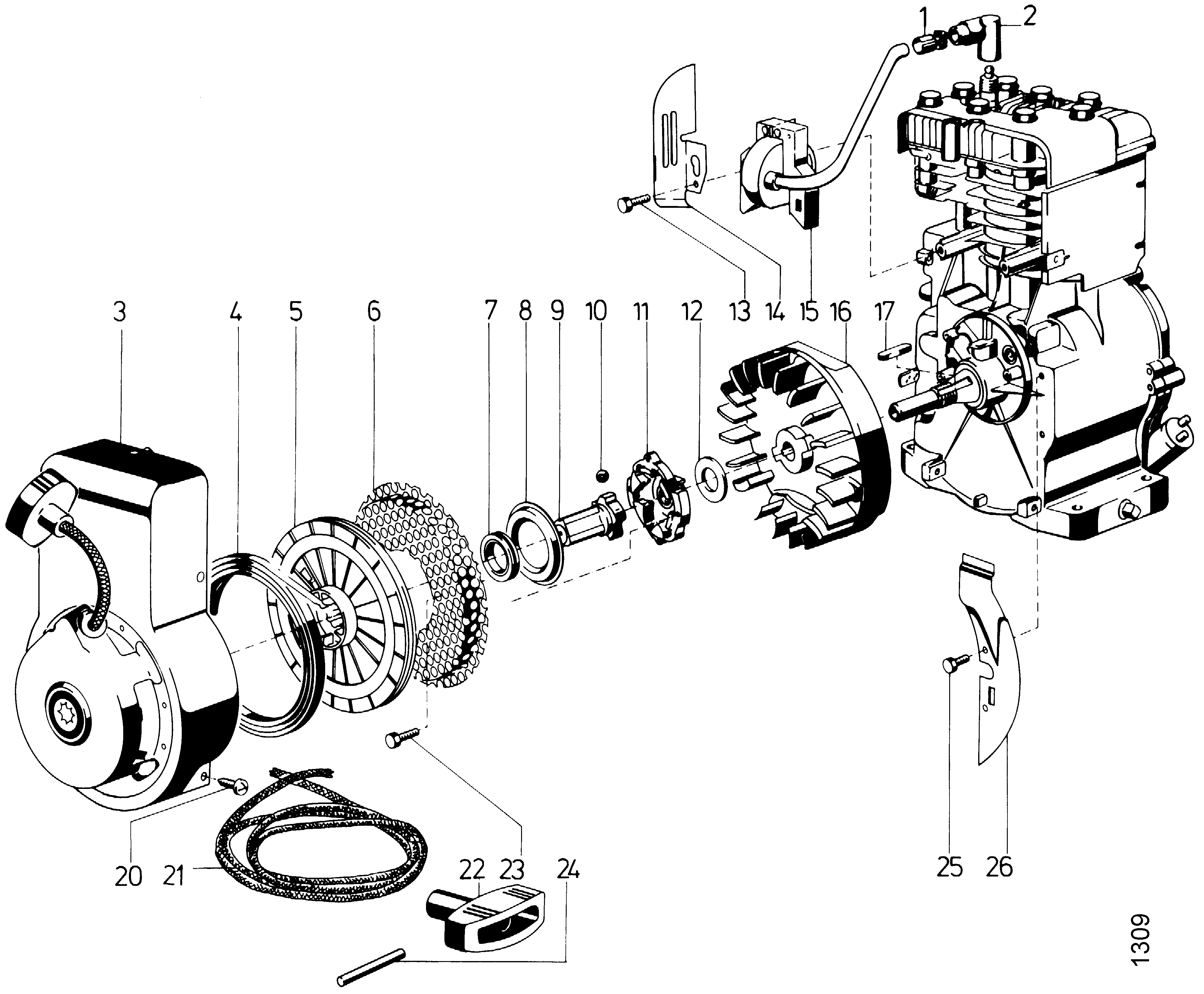 Lüftergehäuse, Reversierstarter, B&S 130202-1787