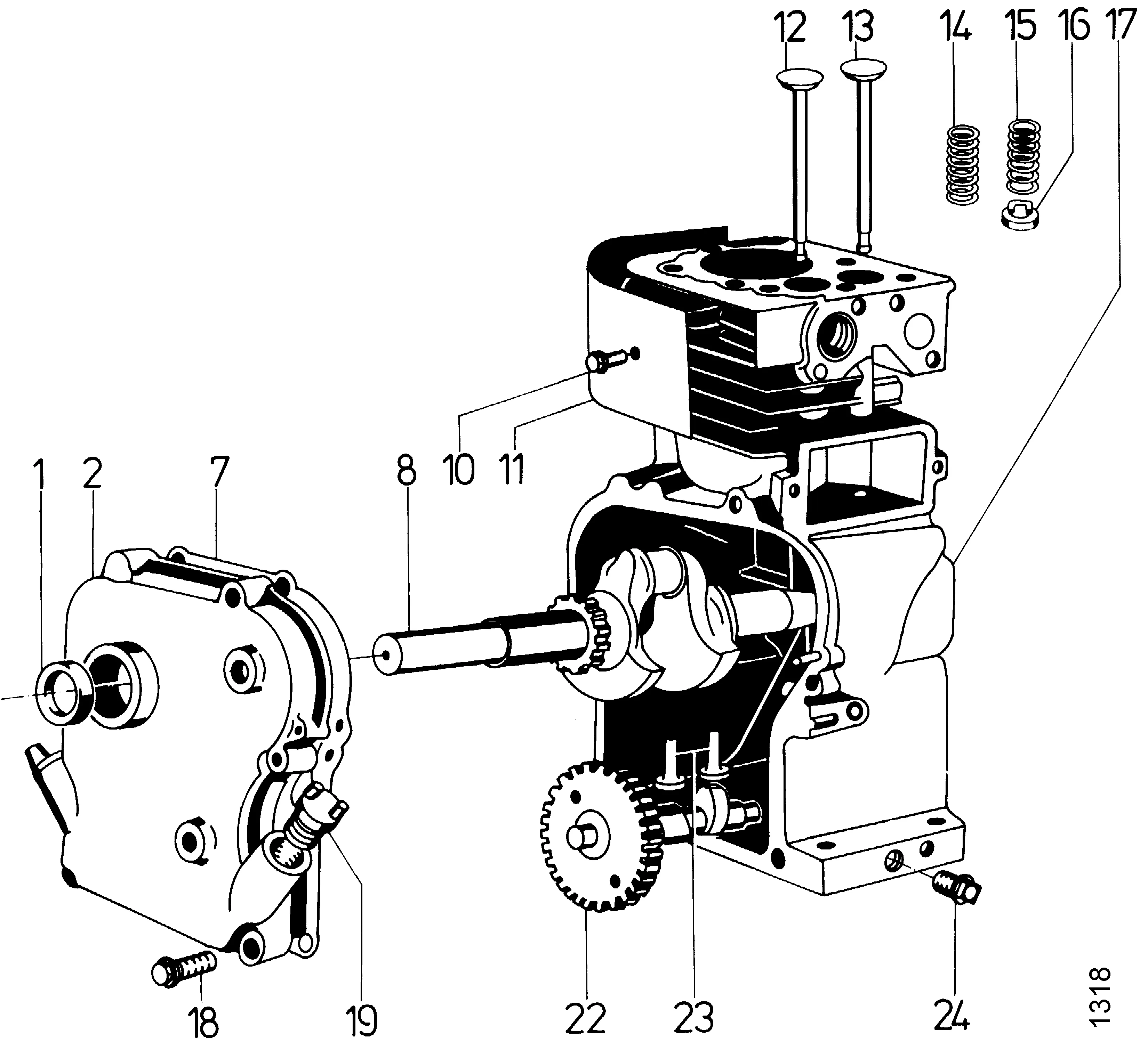 Boîte de manivelle, vilebrequin