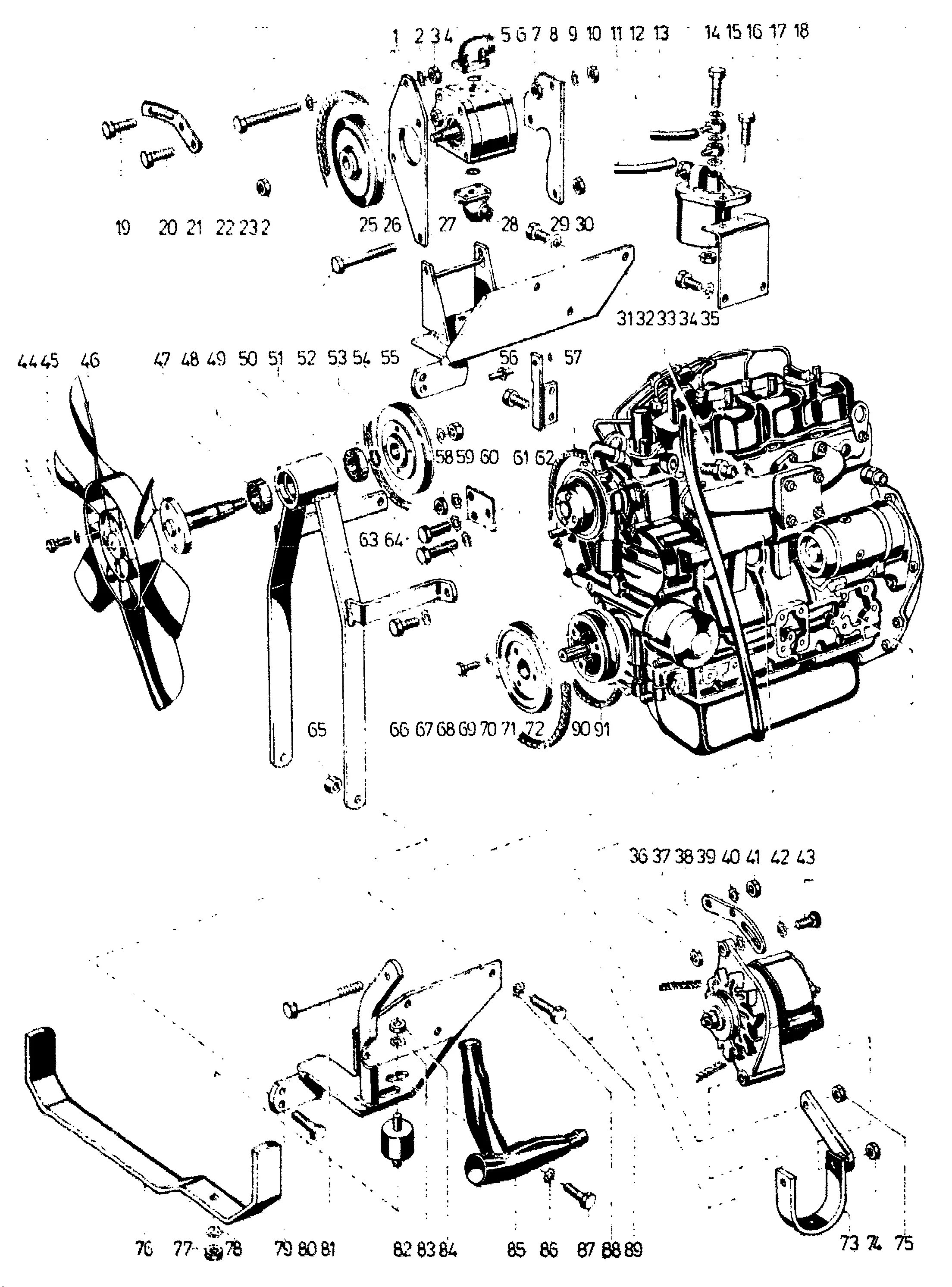 Accessories engine Kubota V 1200-B