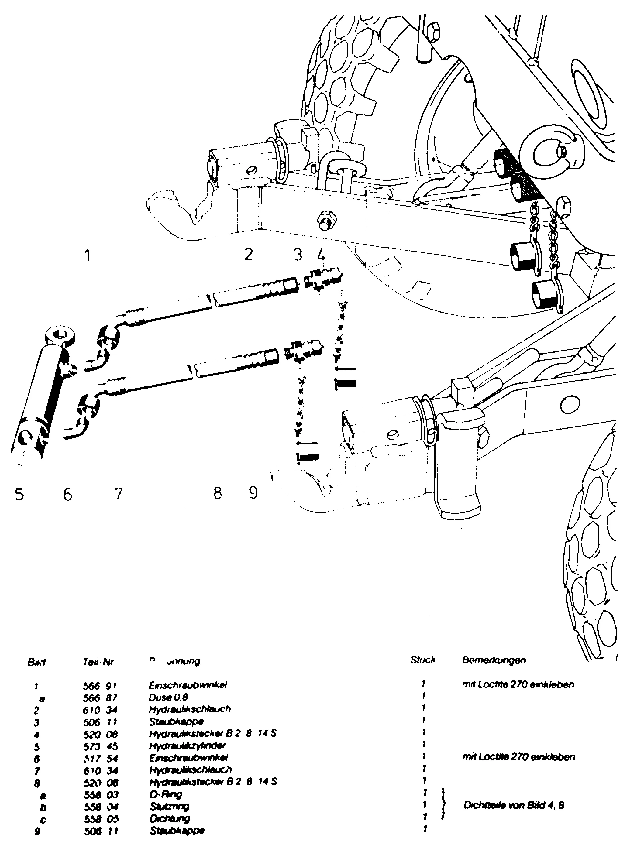 Hydraulic cylinder for turning 6939 611