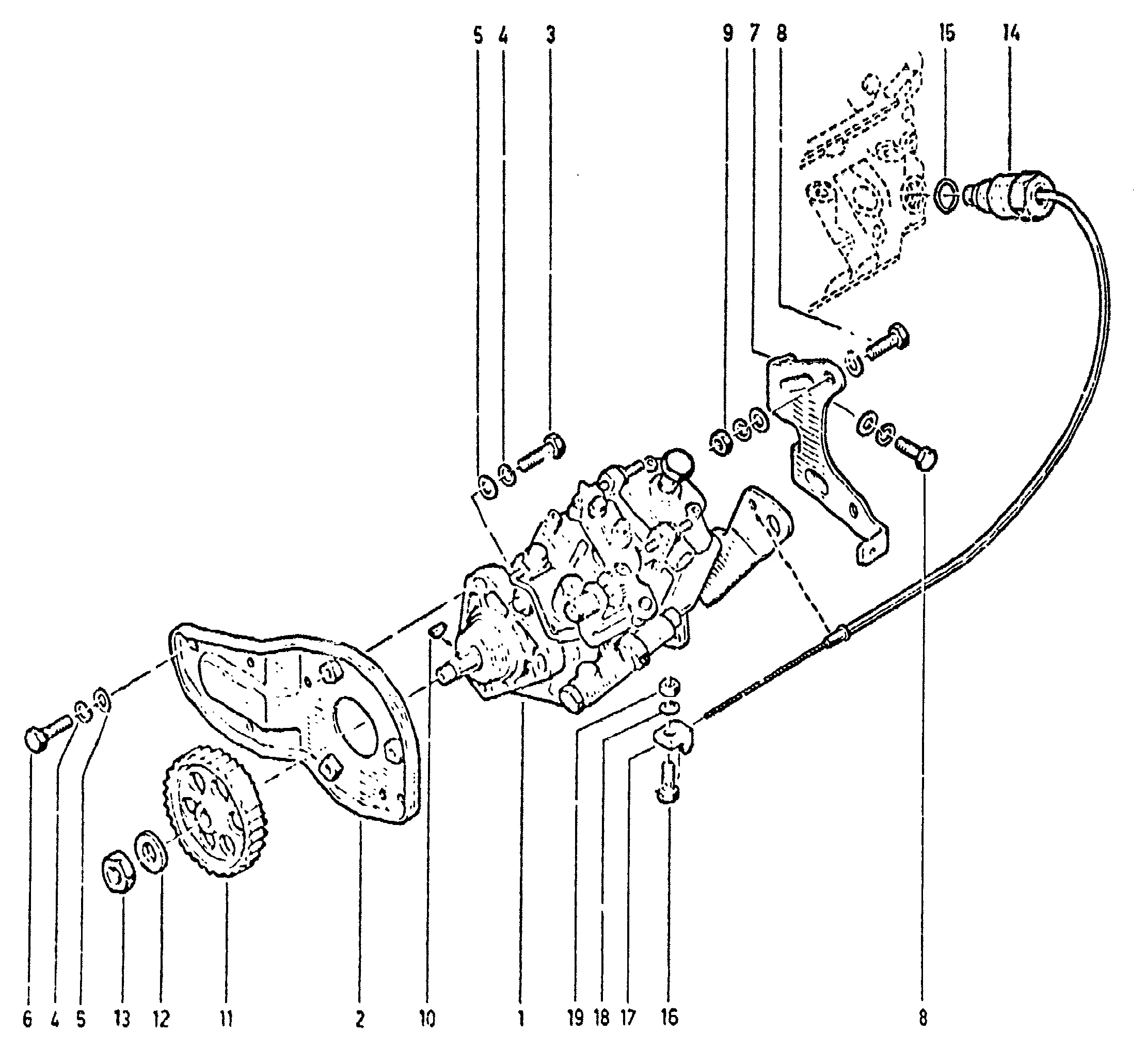 Pompe d'injection avec support