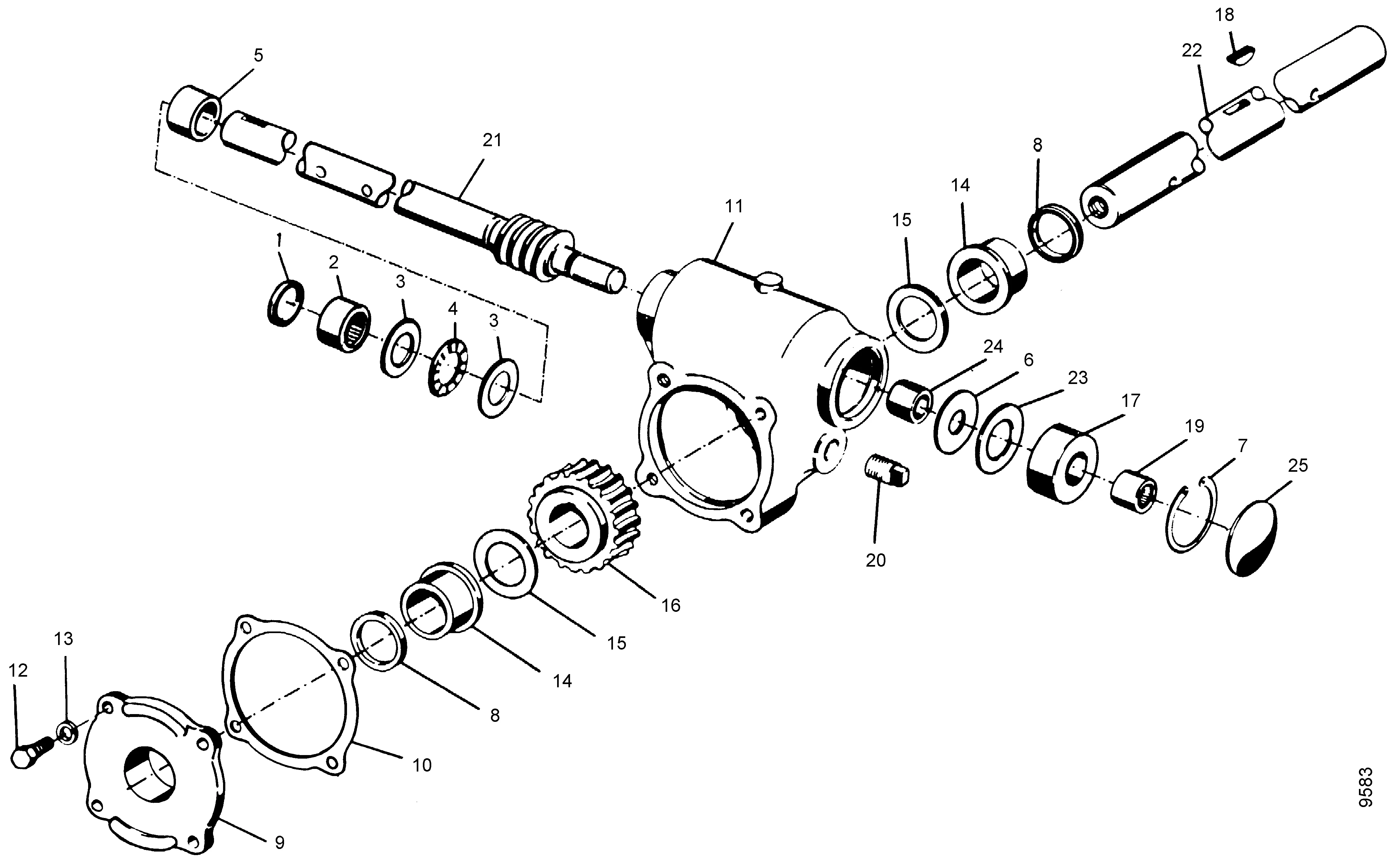 Anbau-Schneefräse, Schneckengetriebe