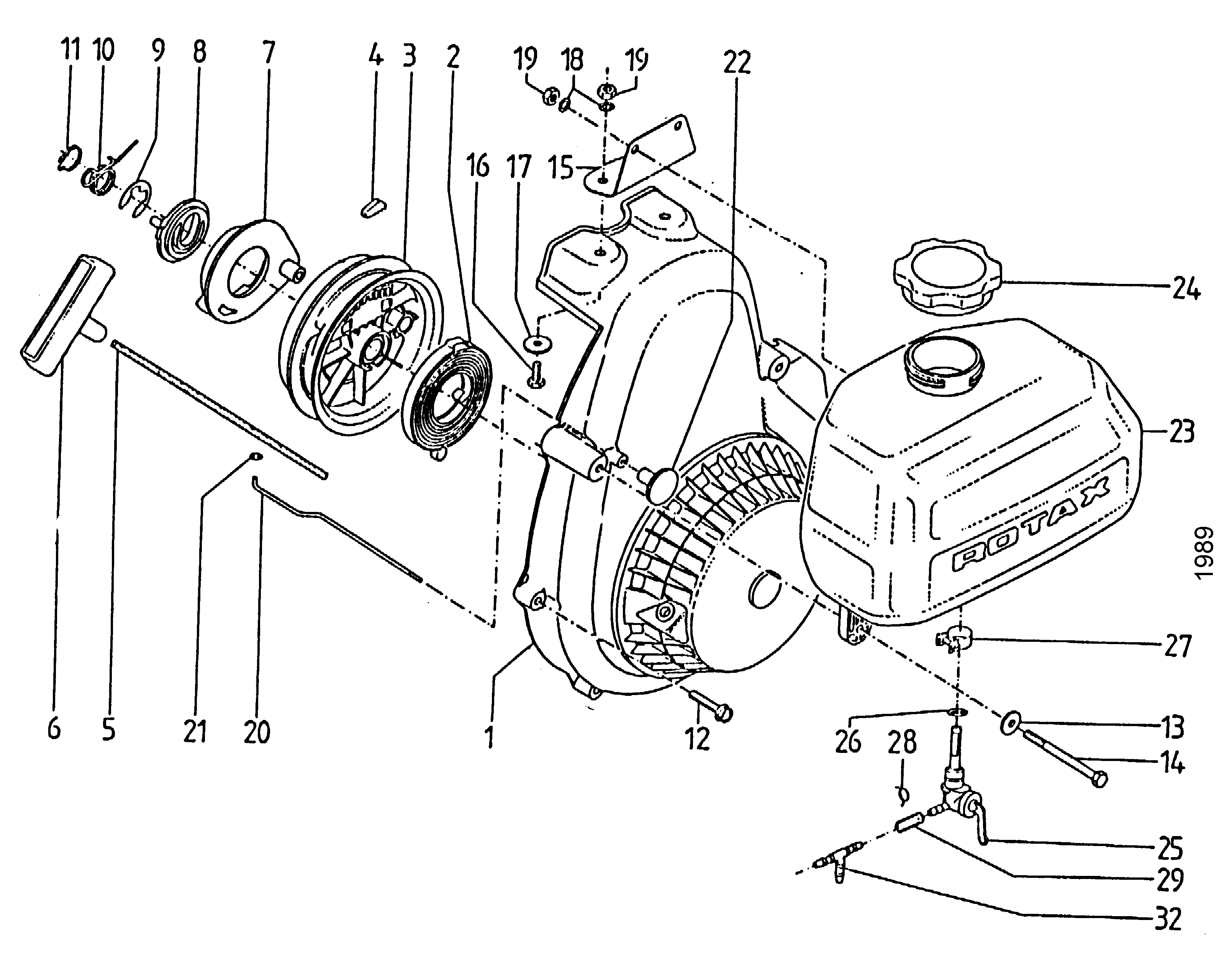 Ventilatorgehäuse mit Reversierstarter