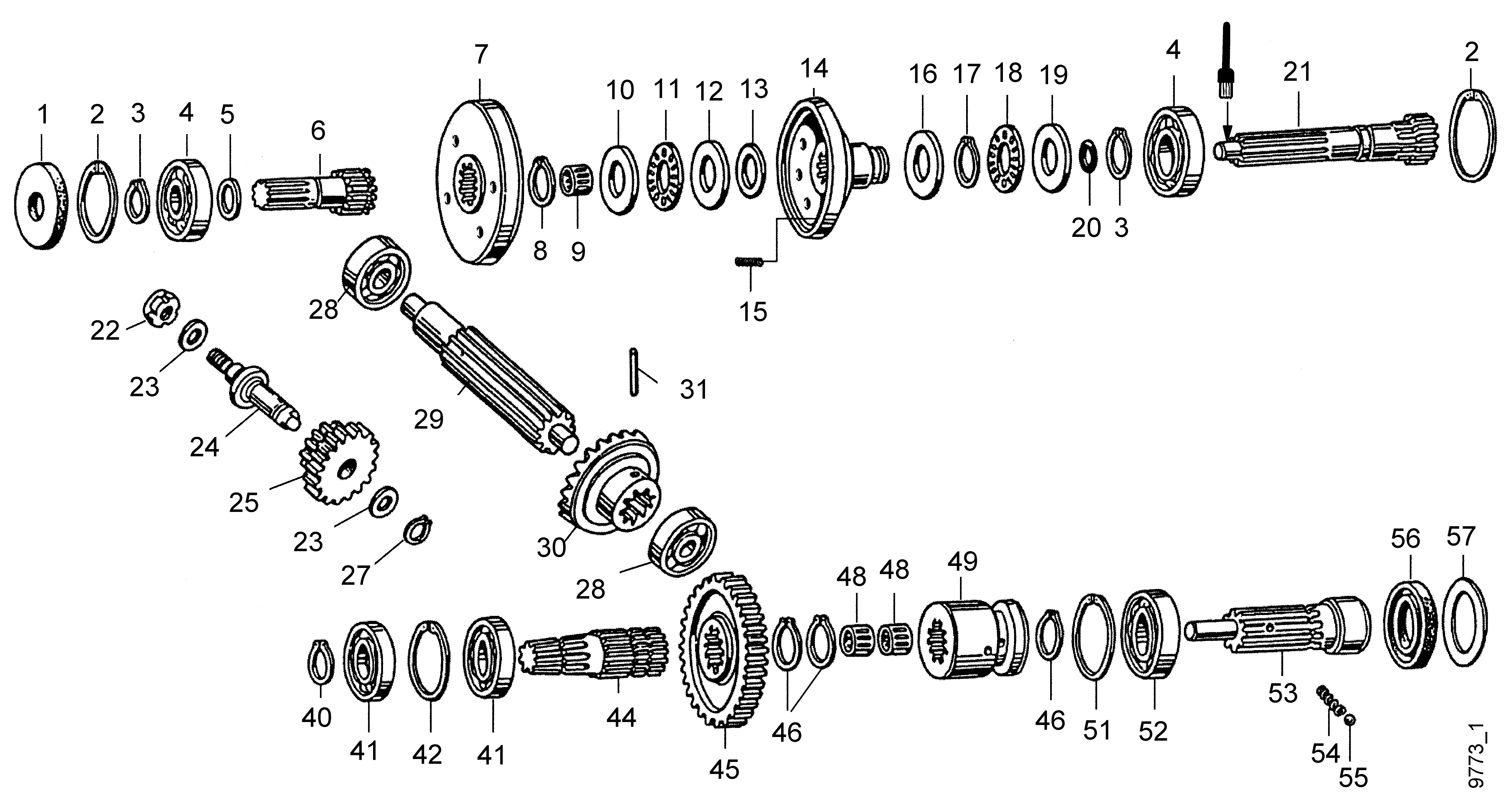 Clutch, cone, drive shaft, PTO-shaft