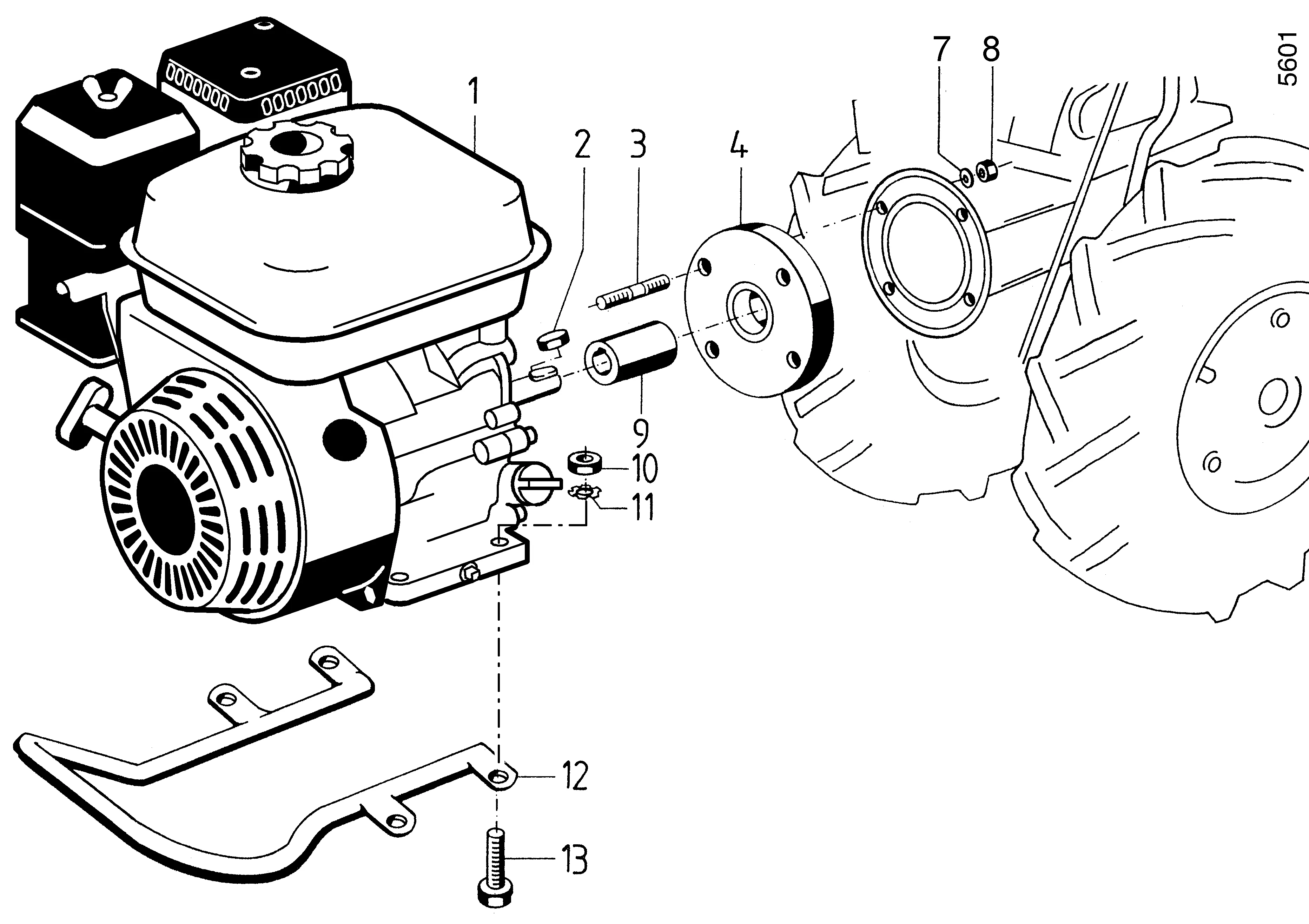 Motoranbau, Motorschutzfuß, Robin EY20